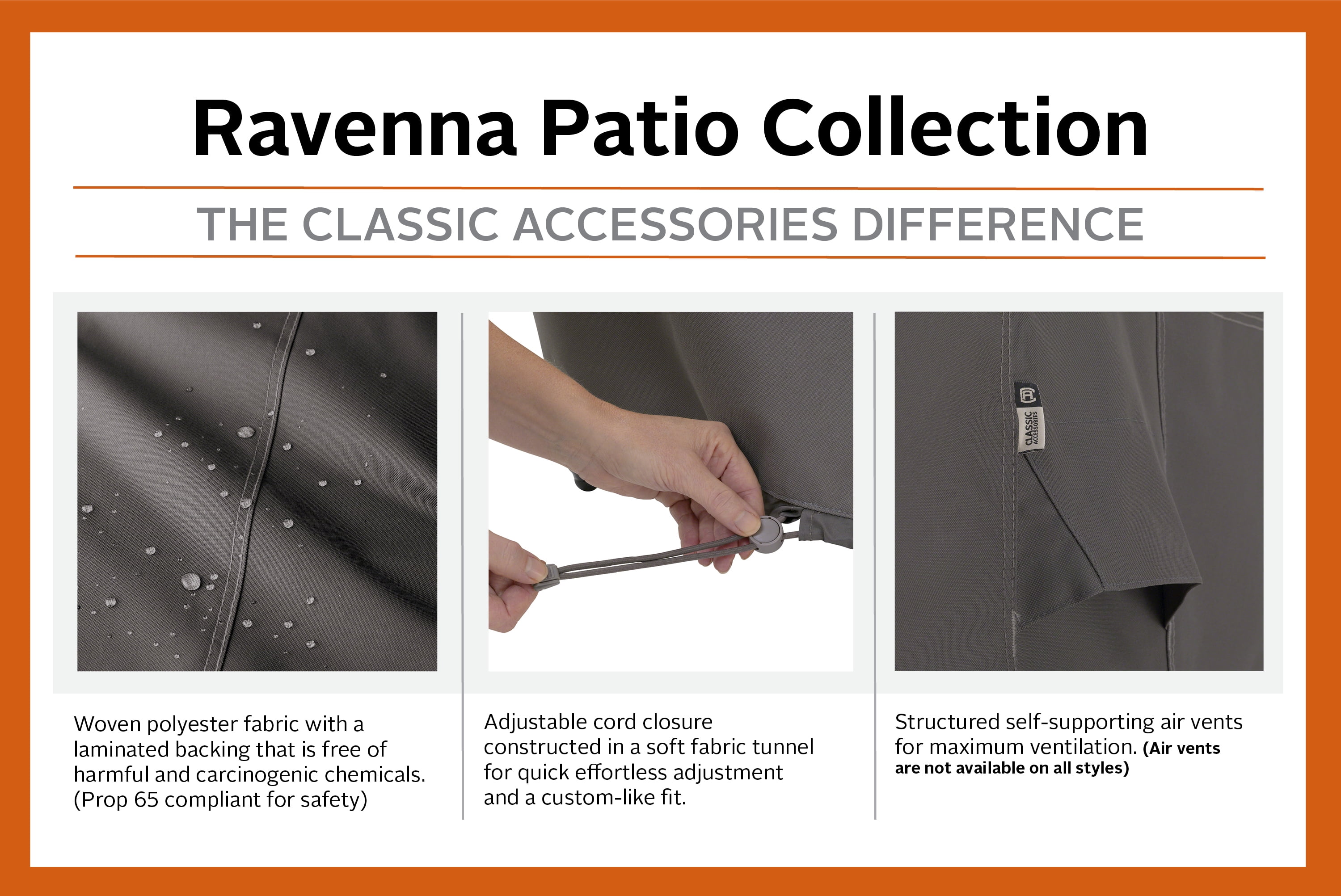 Classic Accessories Ravenna® Round Patio Table & Chair Set Cover - Premium Outdoor Furniture Cover with Water Resistant Fabric, Medium-Large (55-709-035101-EC) - Image 9