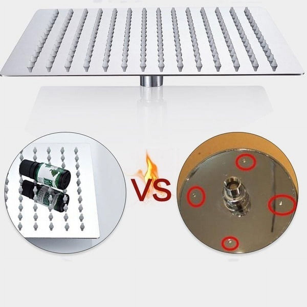 20" Modern Style Stainless Steel Square Rain Shower Head Rainfall Bathroom Top Sprayer - Image 4