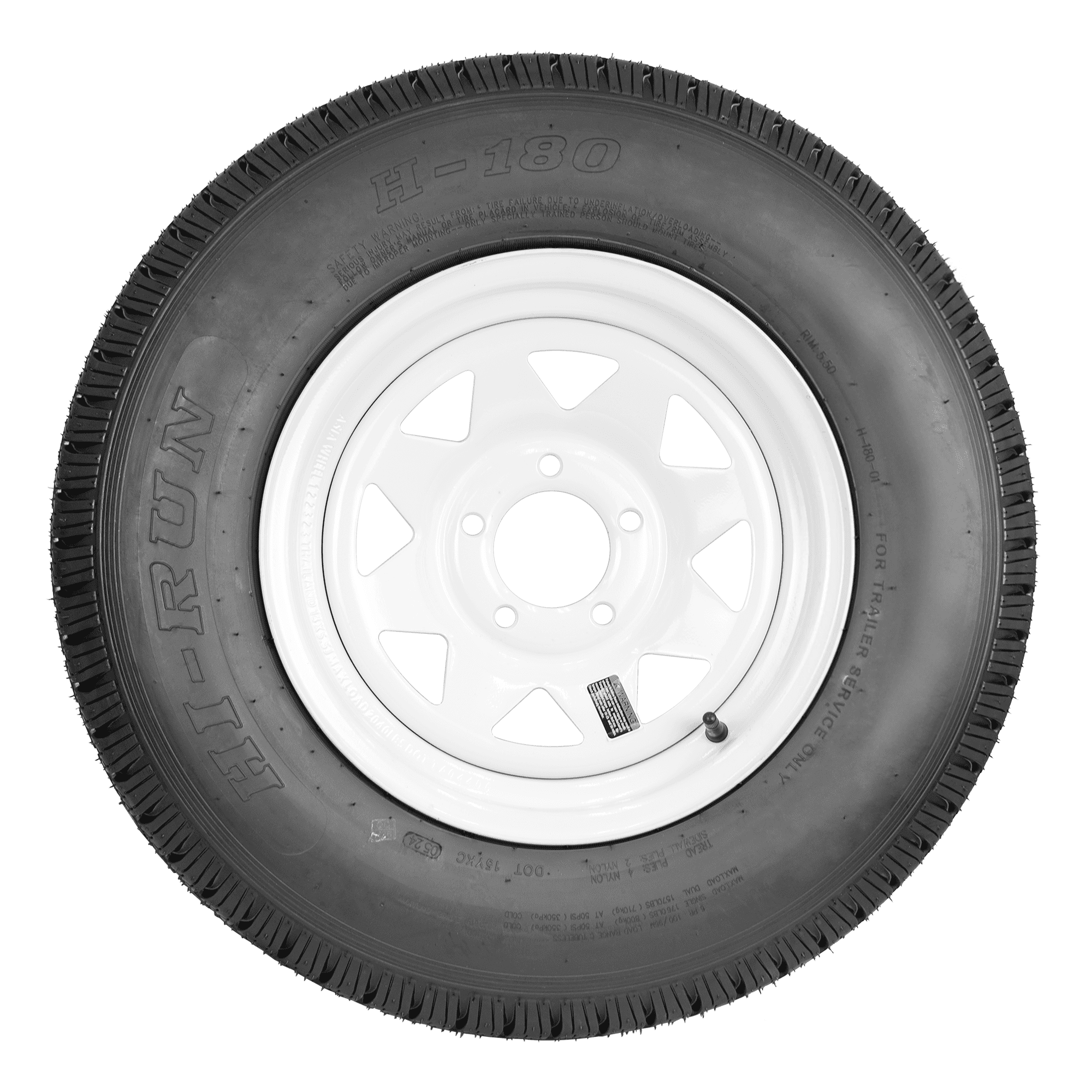 Hi-Run 2 Set H180 ST225/75D15 8PR 113L Trailer Tire & 15X6 6 Lug on 5.5" PCD Wheel Assembly Fits 225/75/15, 225 75 15 - Image 4