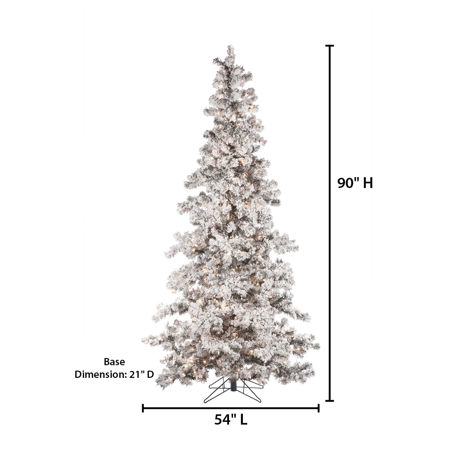 7.5 ft. Pre Lit Clear Lights Heavy Flocked Layered Spruce - Image 5