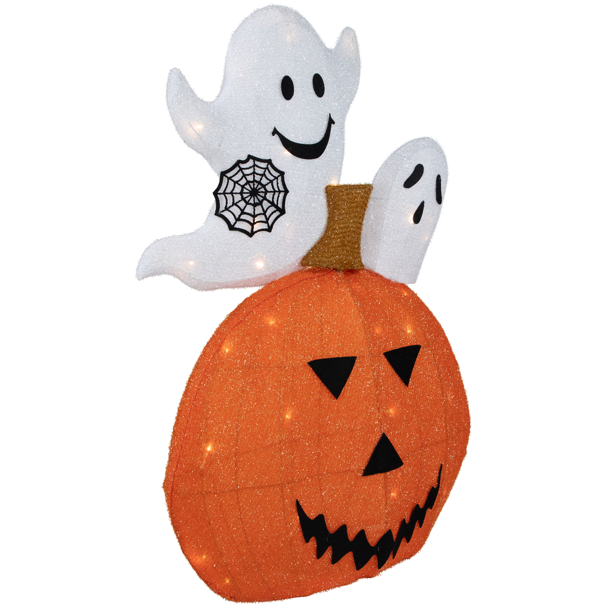 Northlight LED Lighted Jack-O-Lantern and Ghosts Halloween Decoration - 27.5" - Clear Lights - Image 6