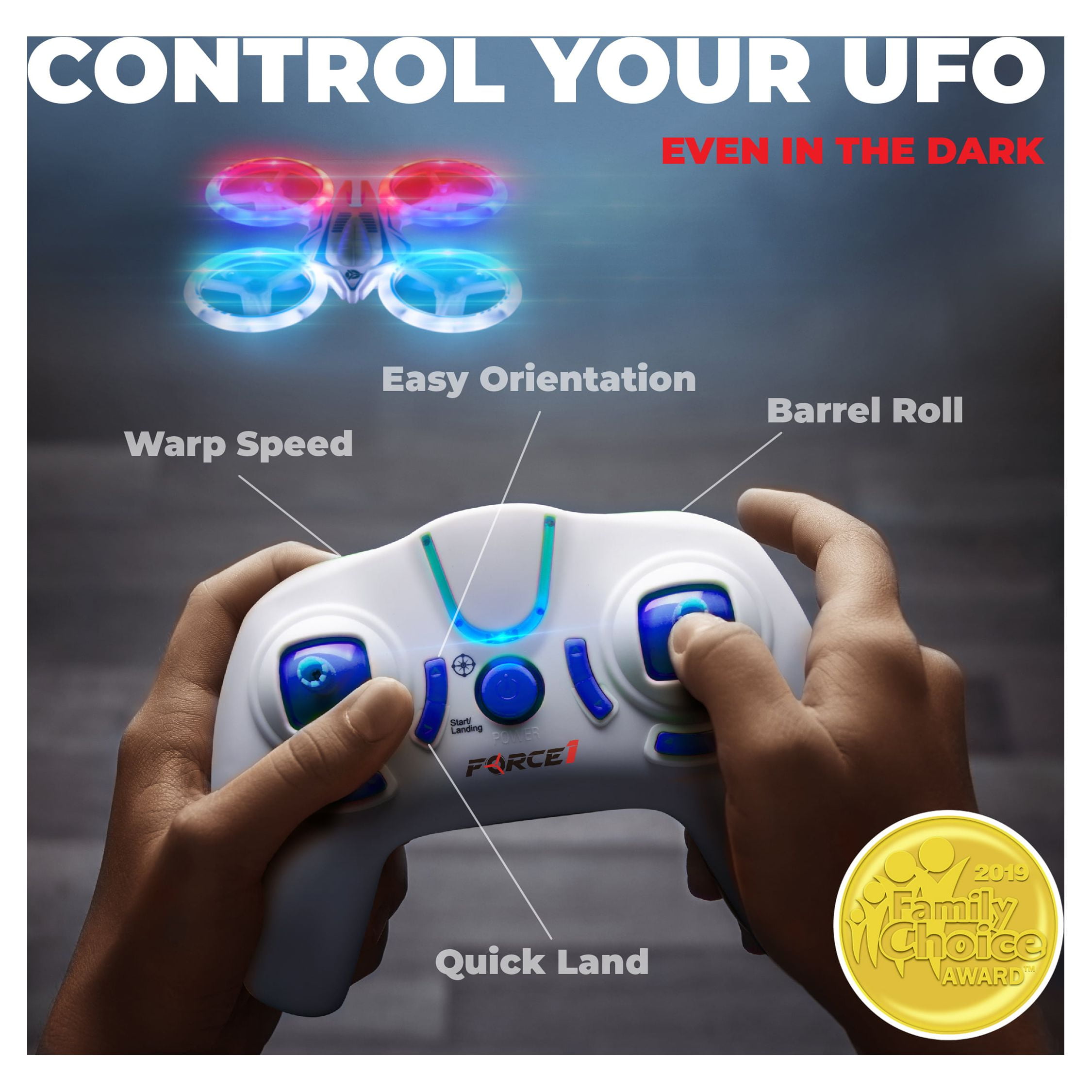 Force1 Drone UFO 4000, Mini Stunt, Glow in the Dark, Rechargeable RC Flying with LED Lights for Kids Ages 14+ - Image 4