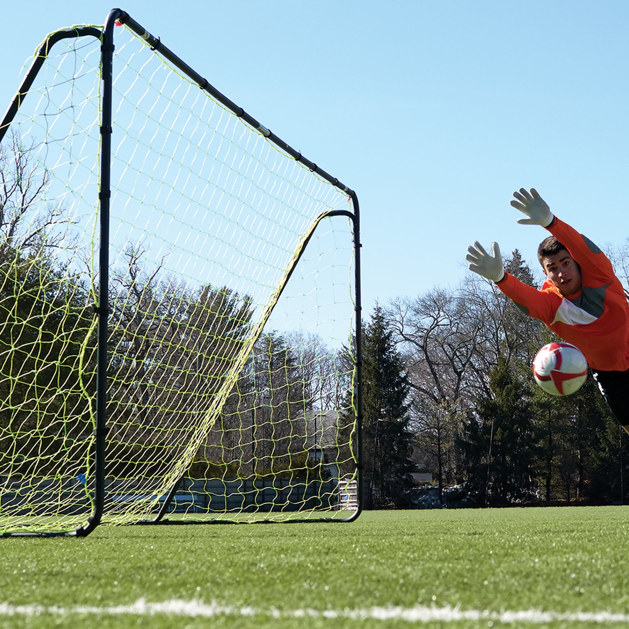 Franklin Sports Competition Soccer Goal - Steel Backyard Goal - 12' x 6' Official Size - Black - Image 6