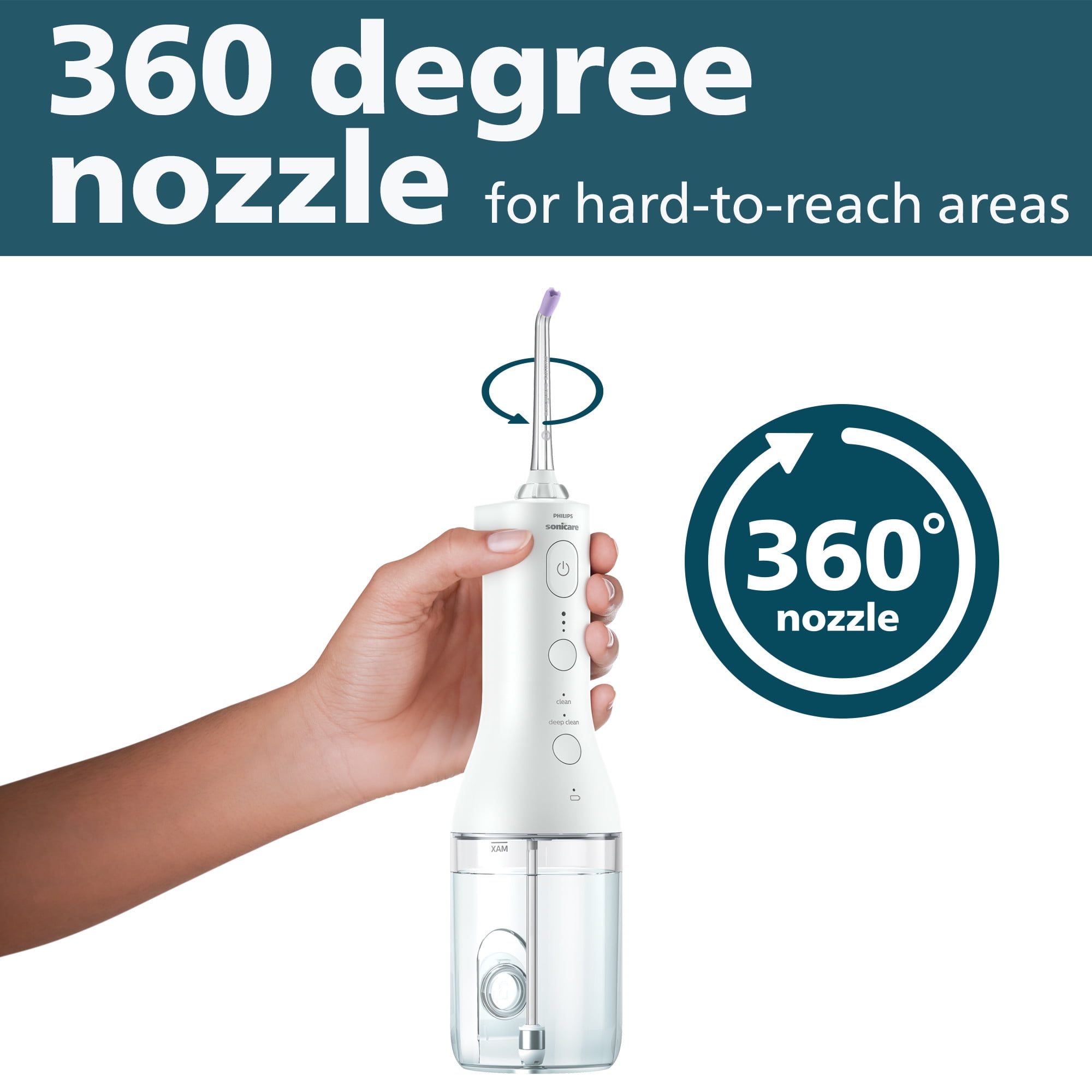 Philips Sonicare Electric Cordless Power Flosser 3000, White, HX3826/21 - Image 5