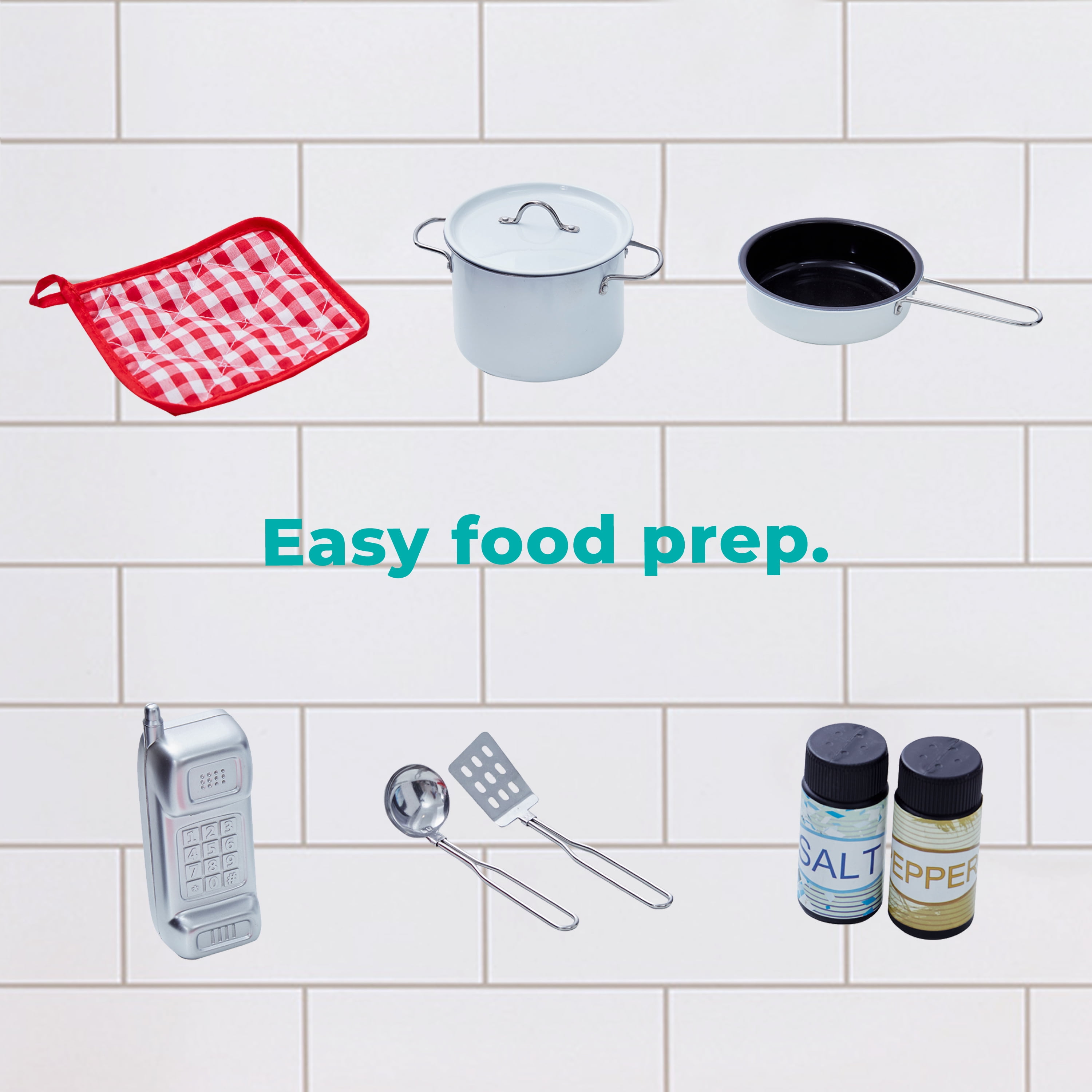 Teamson Kids Little Chef Boston Wooden Play Kitchen, 9 Pcs Acc Set, Oven, ,Sink, Interactive Features, White/Gold - Image 15