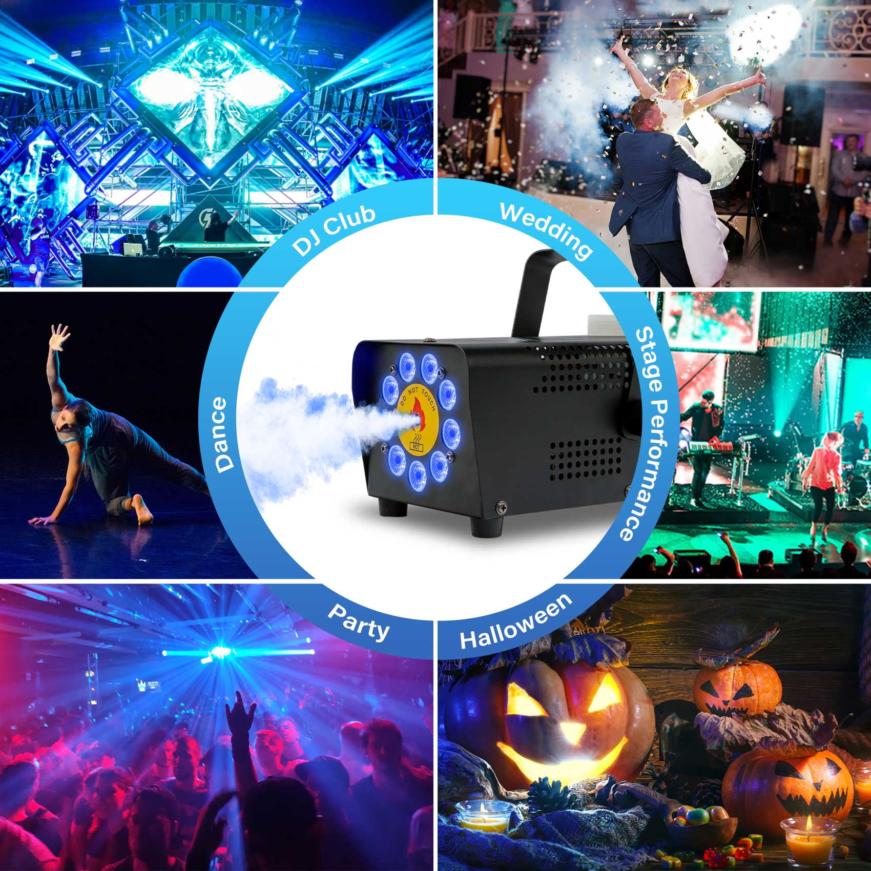 TCFUNDY 500W Fog Machine w/ LED RGB 9IN1 Fogger Smoke Maker with Wireless Remote Controller - Image 5