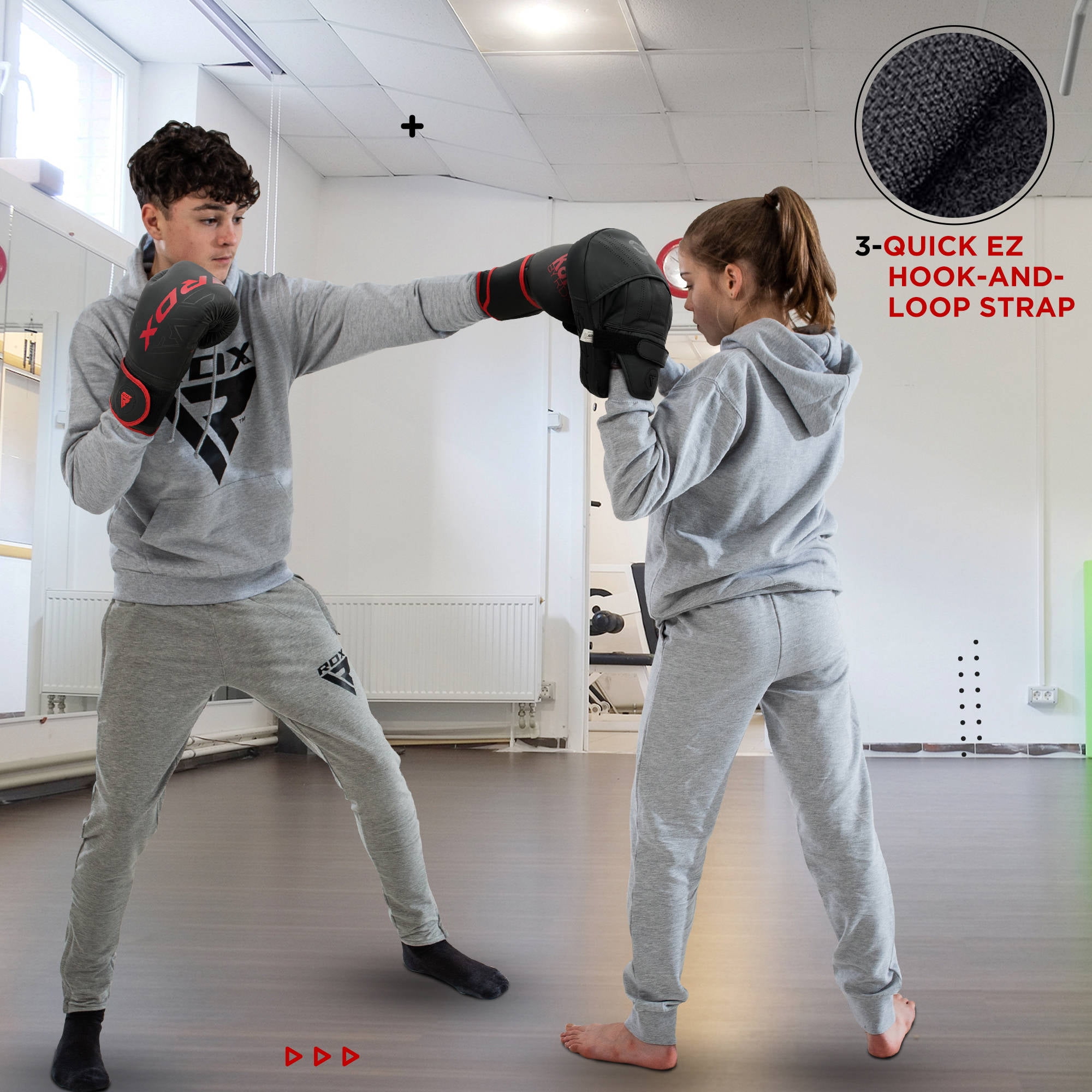 RDX Boxing Pads and Gloves Set, Maya Hide Leather KARA Hook and Jab Curved Focus Mitts with Punching Gloves for MMA, Muay Thai, Kickboxing Coaching, Martial Arts. - Image 5