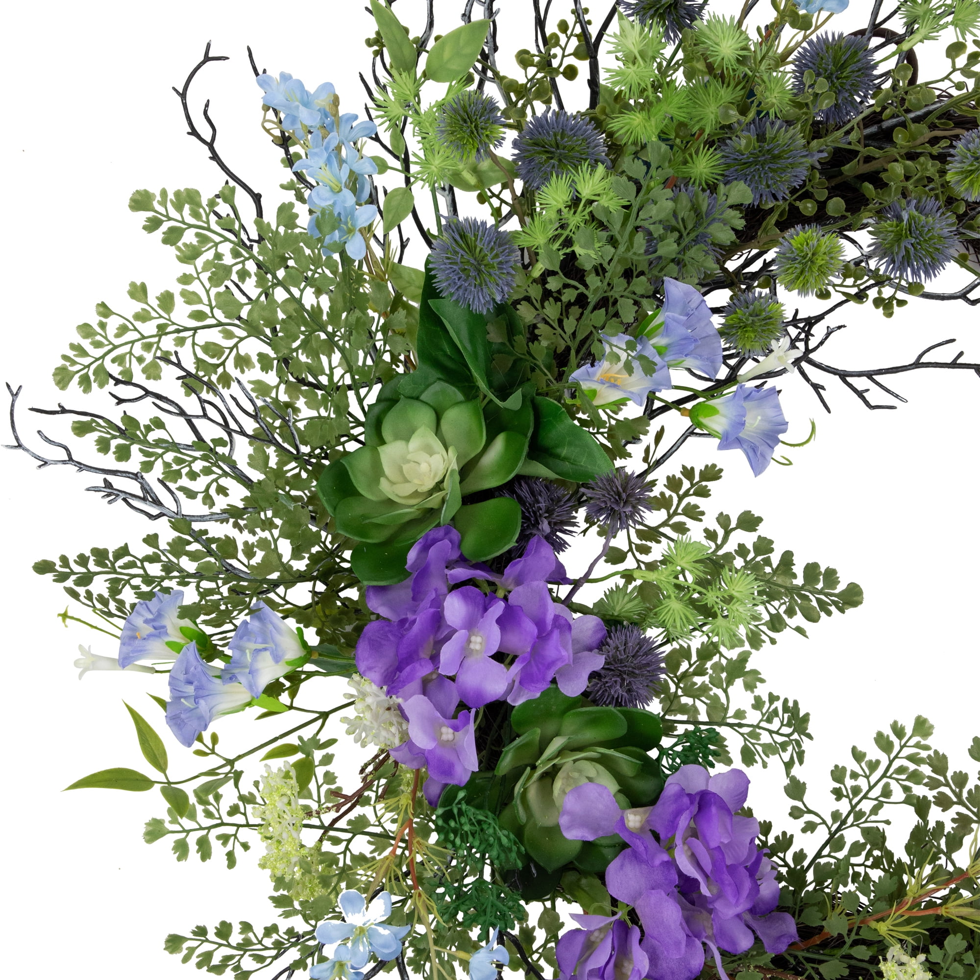 Northlight Mixed Wild Flowers and Twig Artificial Spring Wreath, 24-Inch - Image 7