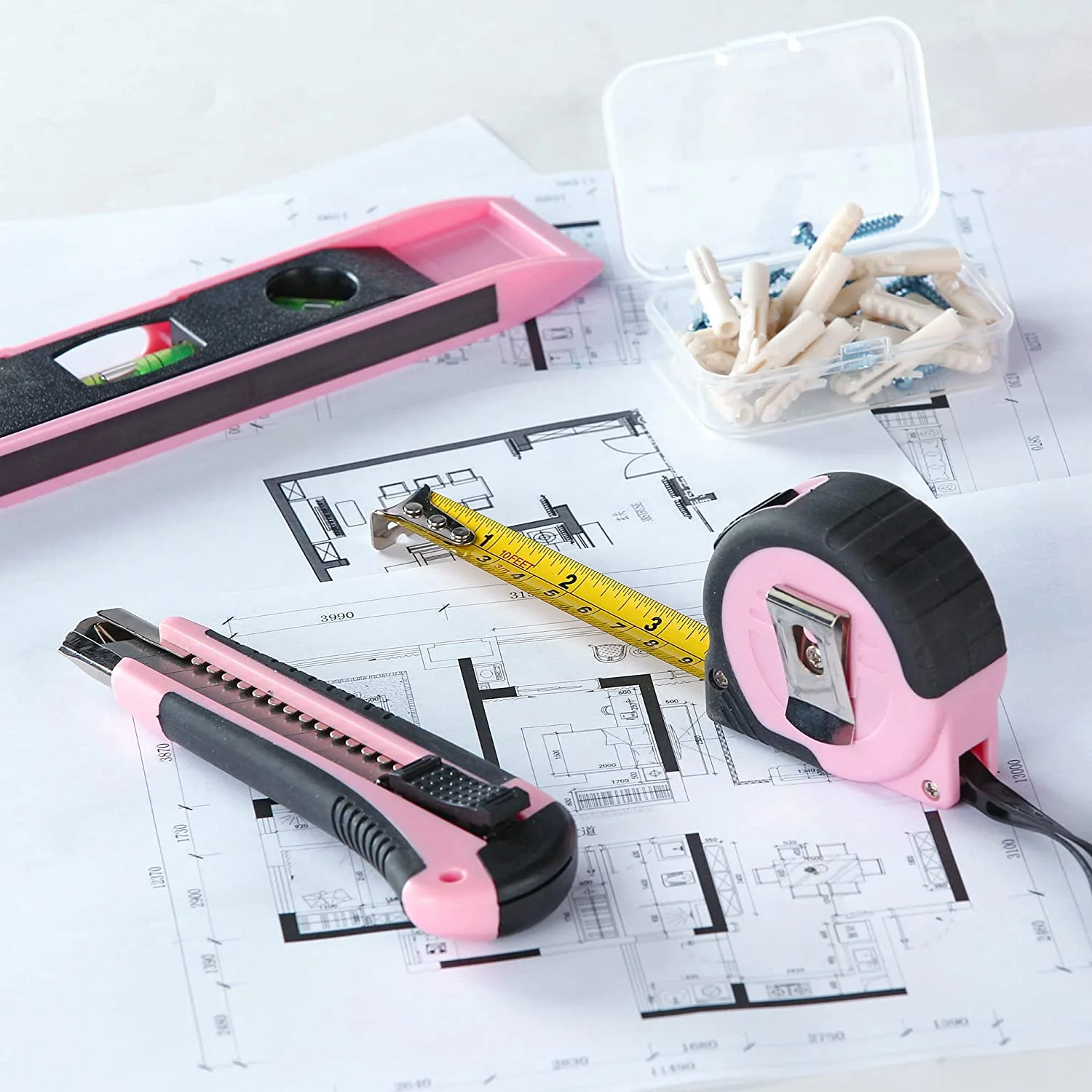 12V Pink Cordless Drill Kit for Women - Essential Tools for DIY and House Projects, Ladies Tool Set with Pink Accessories, - Image 5