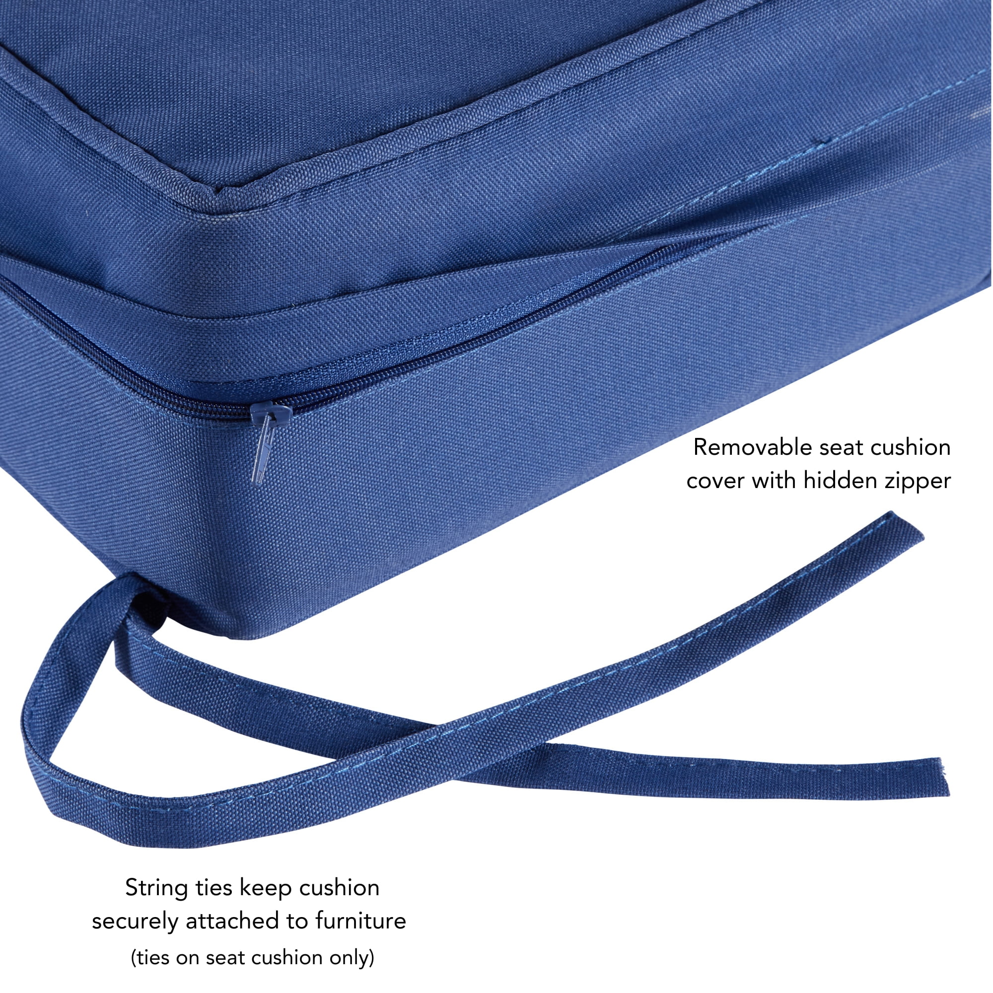 Greendale Home Fashions 24 x 24 in. Marine Blue Premium 2-Piece Deep Seat Cushion Set - Image 2