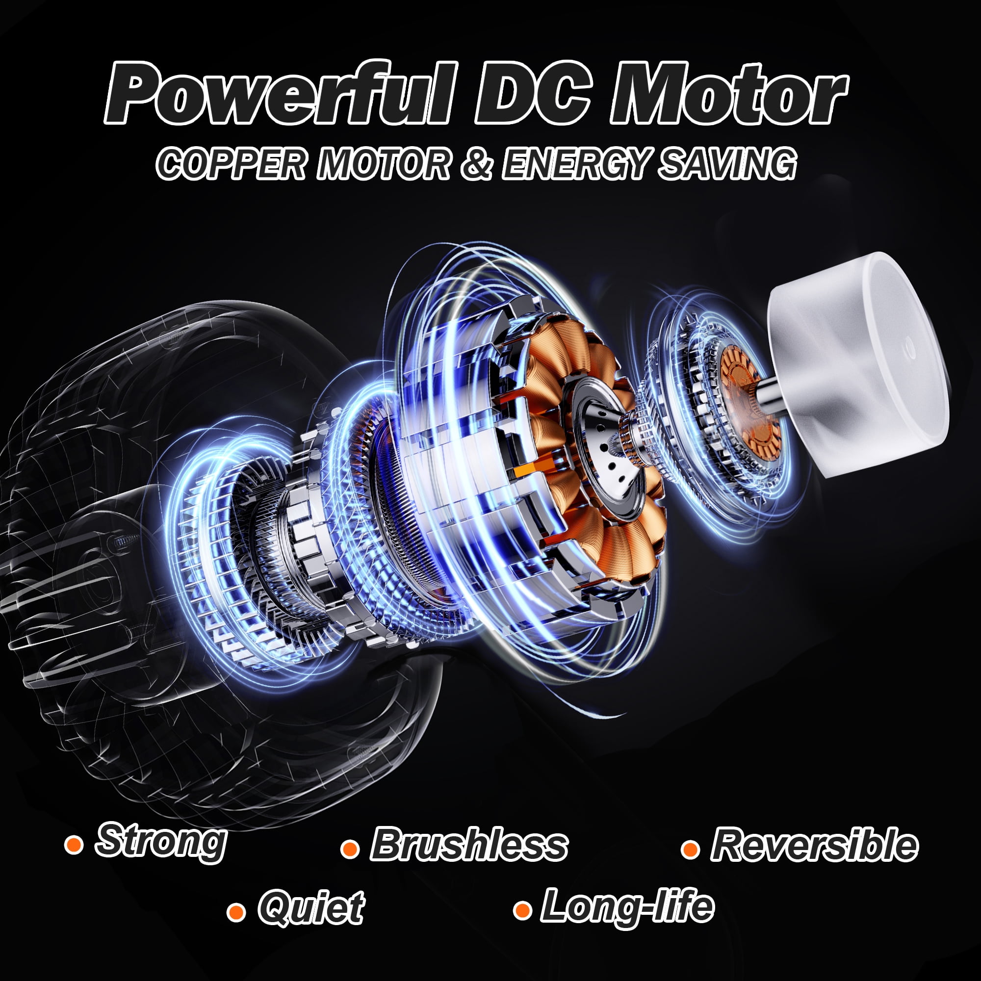 24" Ceiling Fans with RGB Light, Voice/App/Remote Control, Smart Dimmable Bladeless LED Fan Light - Image 3