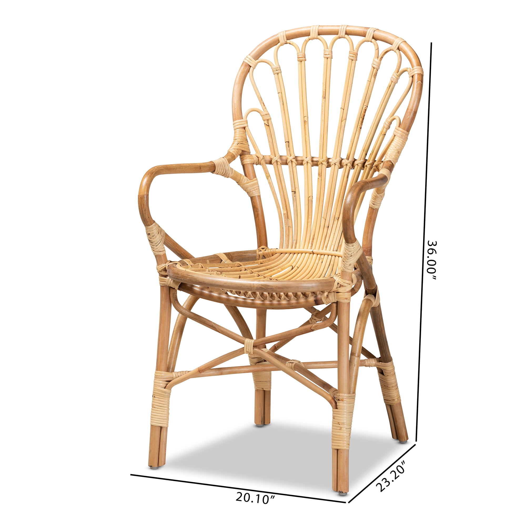 bali & pari Sheraton Club Chair, Natural - Image 8