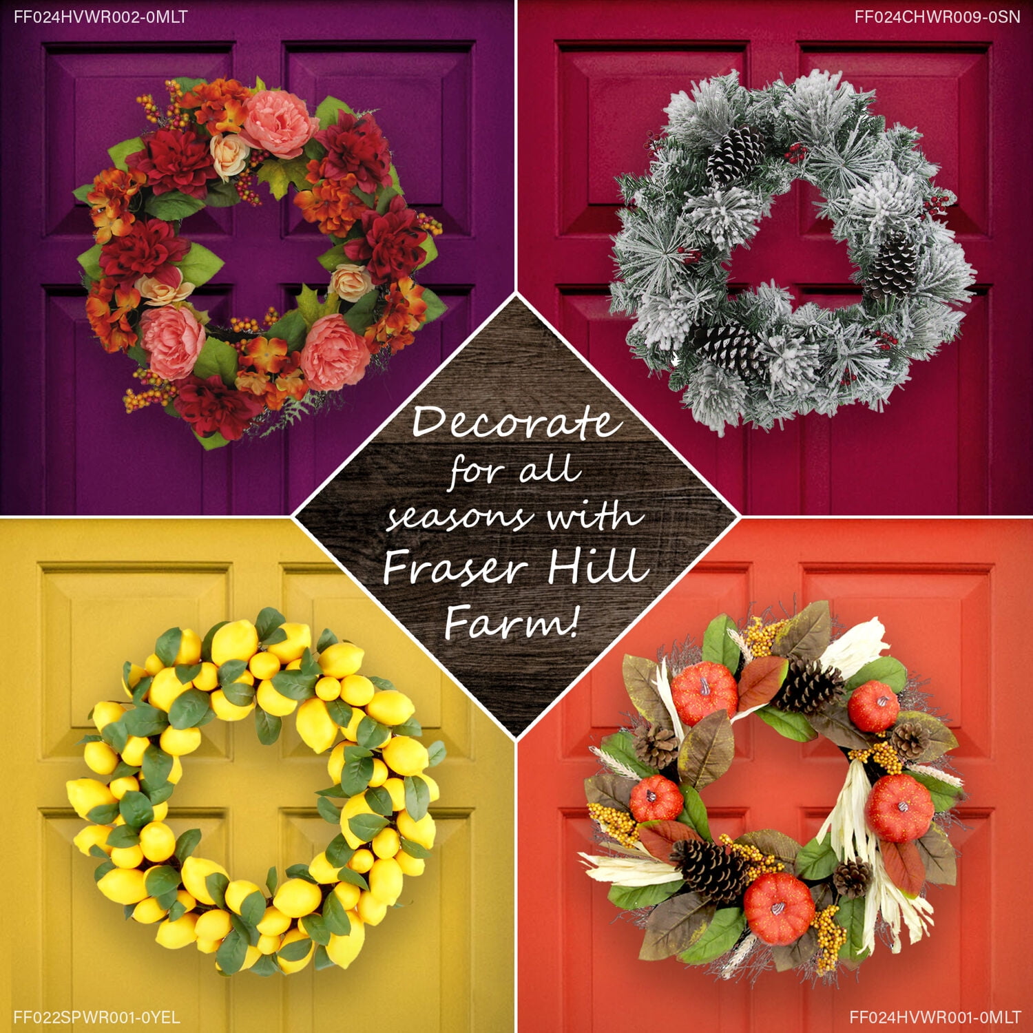 Fraser Hill Farm 24" Spring Wreath Door Hanging with Peony, Hydrangea, and Dahlia Blooms - Image 5