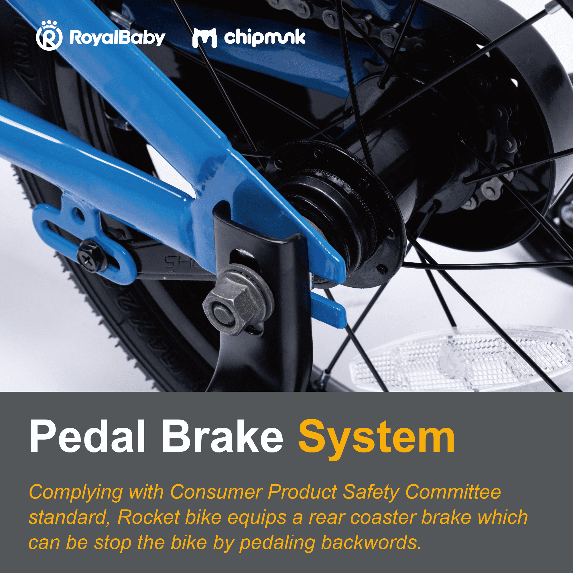 RoyalBaby Rocket Kids 14-Inch BMX Training Wheel Bicycle,Blue - Image 6