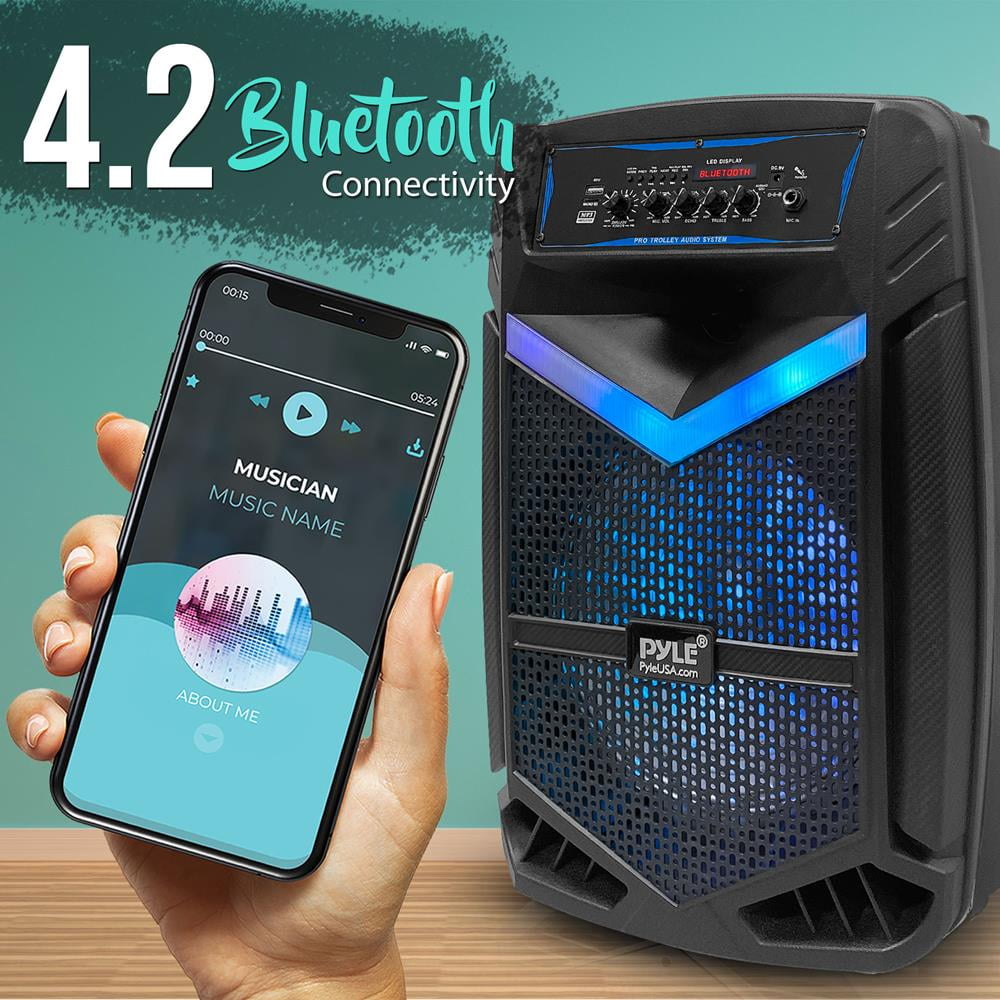 Pyle Portable Bluetooth Speaker System 600W Rechargeable Outdoor Bluetooth Speaker Portable System - Image 3