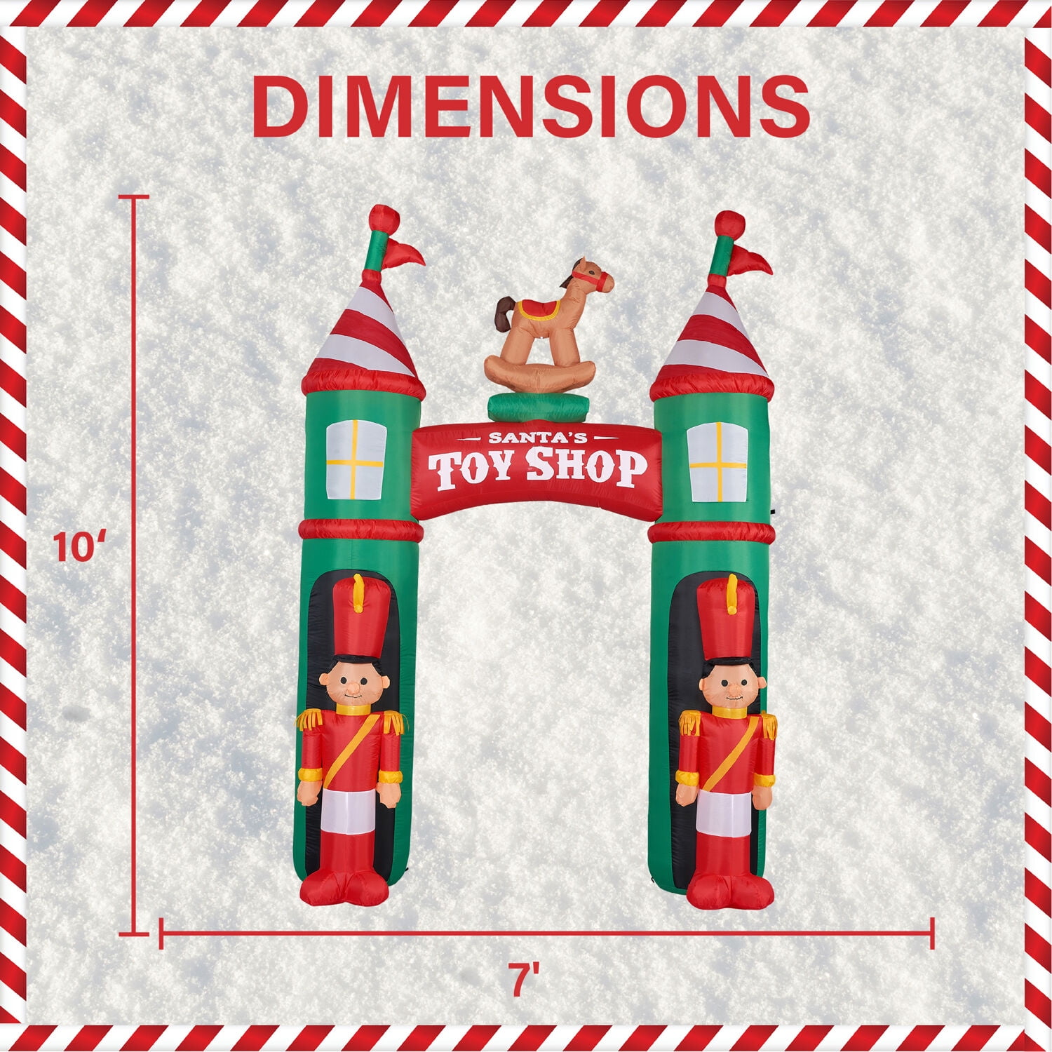 Fraser Hill Farm 10 ft Prelit Santa's Toy Shop Archway Inflatable, FHFARCHWY081-L - Image 9