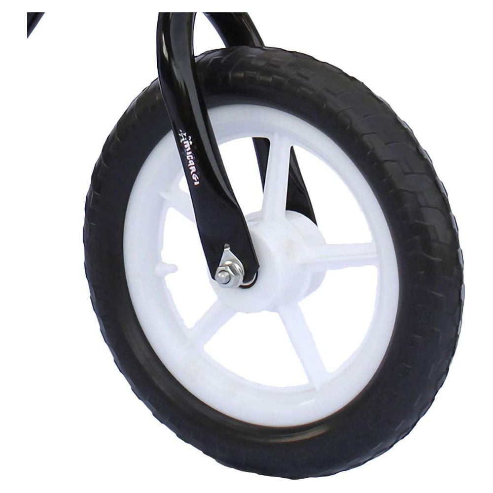 PlayWorld 12 In. Kid's Beginner Bicycle for 2-4 Years Old Boy's and Girl's with Foam Tire for Indoor Use No Brake, Black and White - Image 8