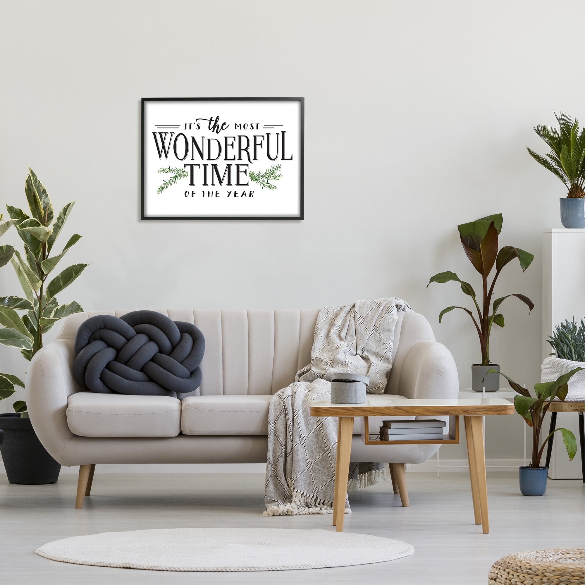 Stupell Industries Most Wonderful Time Christmas Holiday Word DesignFramed Wall Art By Artist Lettered and Lined - Image 6