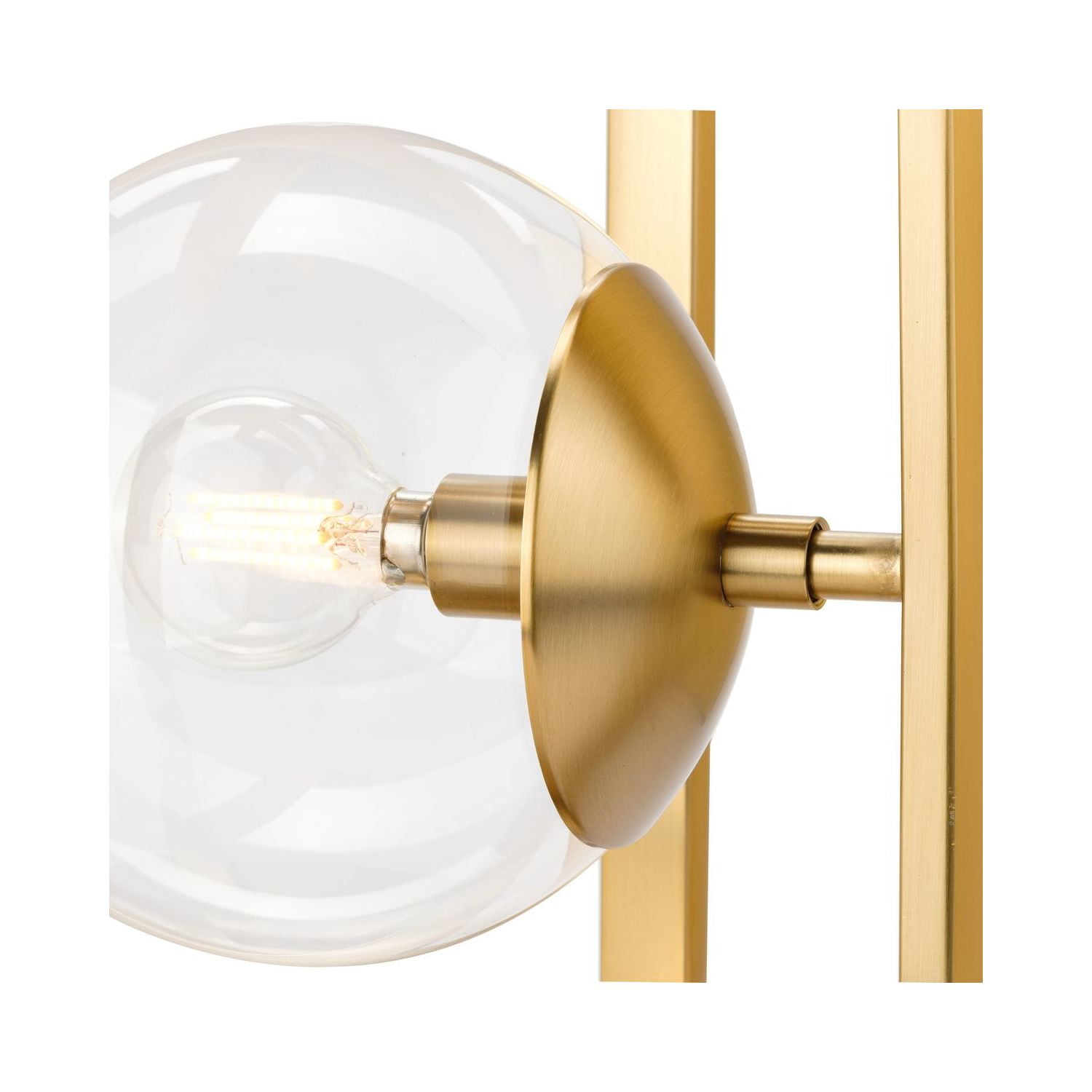 Atwell Collection 10" One-Light Mid-Century Modern Brushed Bronze Clear Glass Semi-Flush Mount Light - Image 12