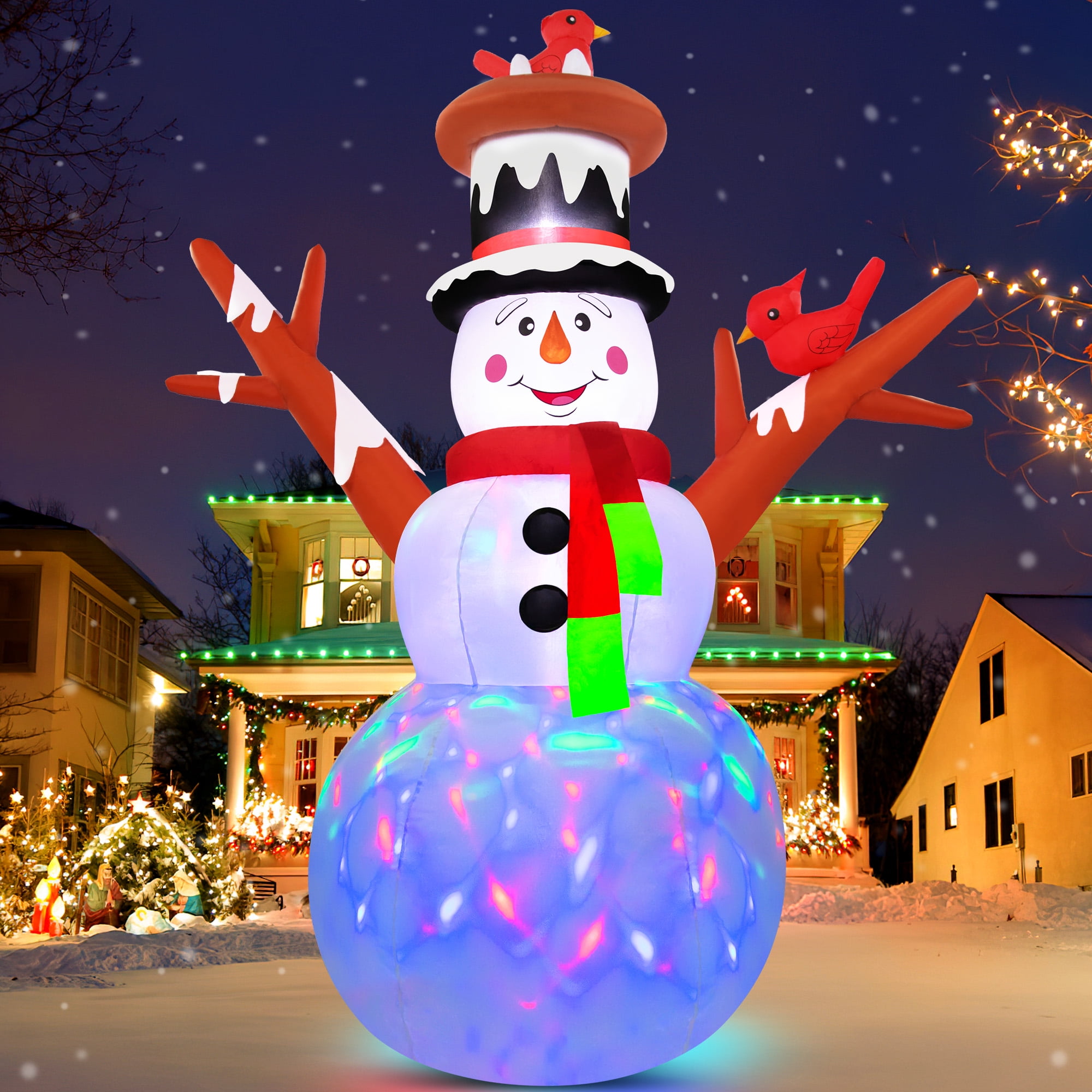 Firstness 7ft Christmas Inflatables Snowman Blow ups Xmas Decor with LED Light for Outdoor Decoration - Image 9