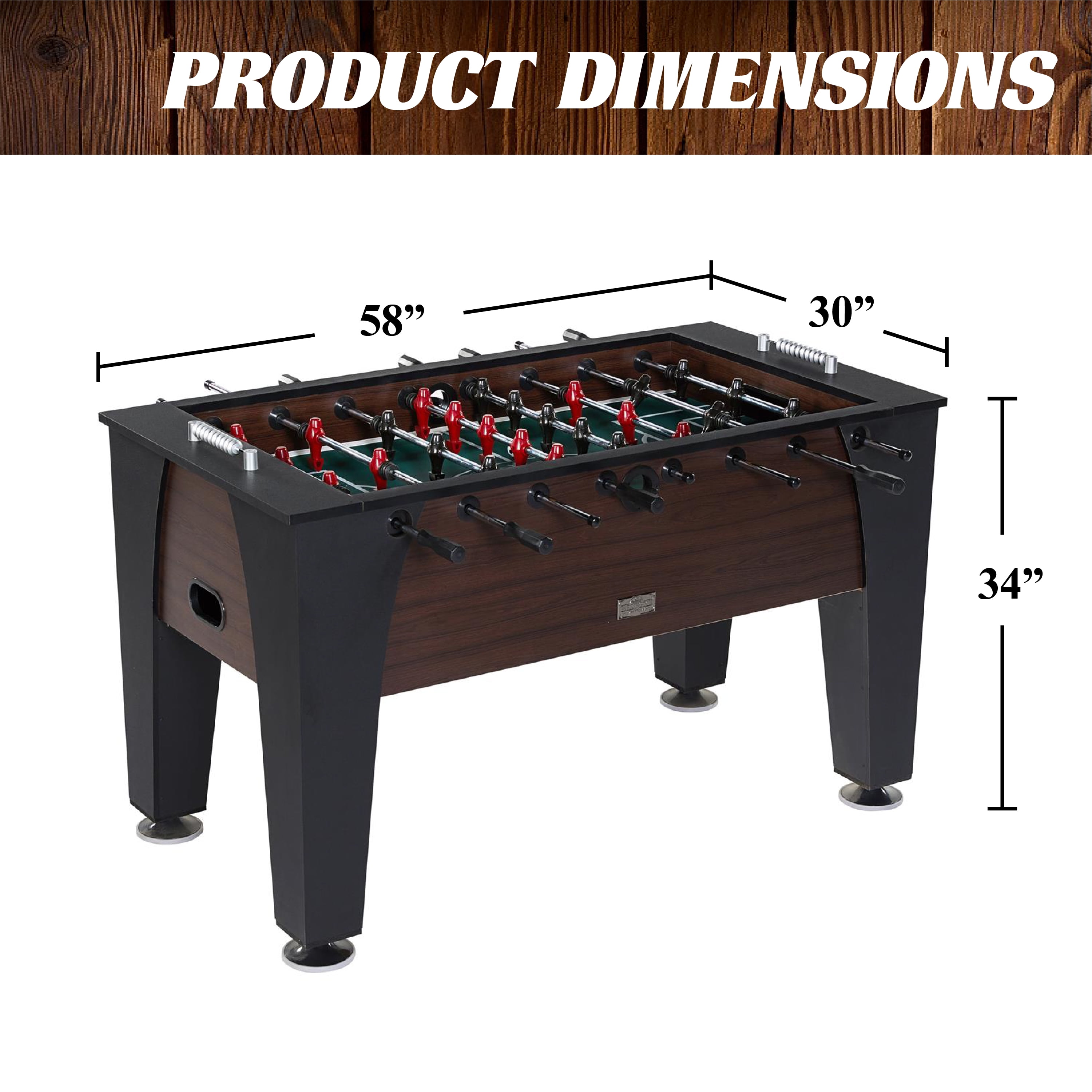 58” Richmond Foosball Table Competition Size, Soccer, Accessories Included, Brown/Black by Barrington Billiards - Image 3