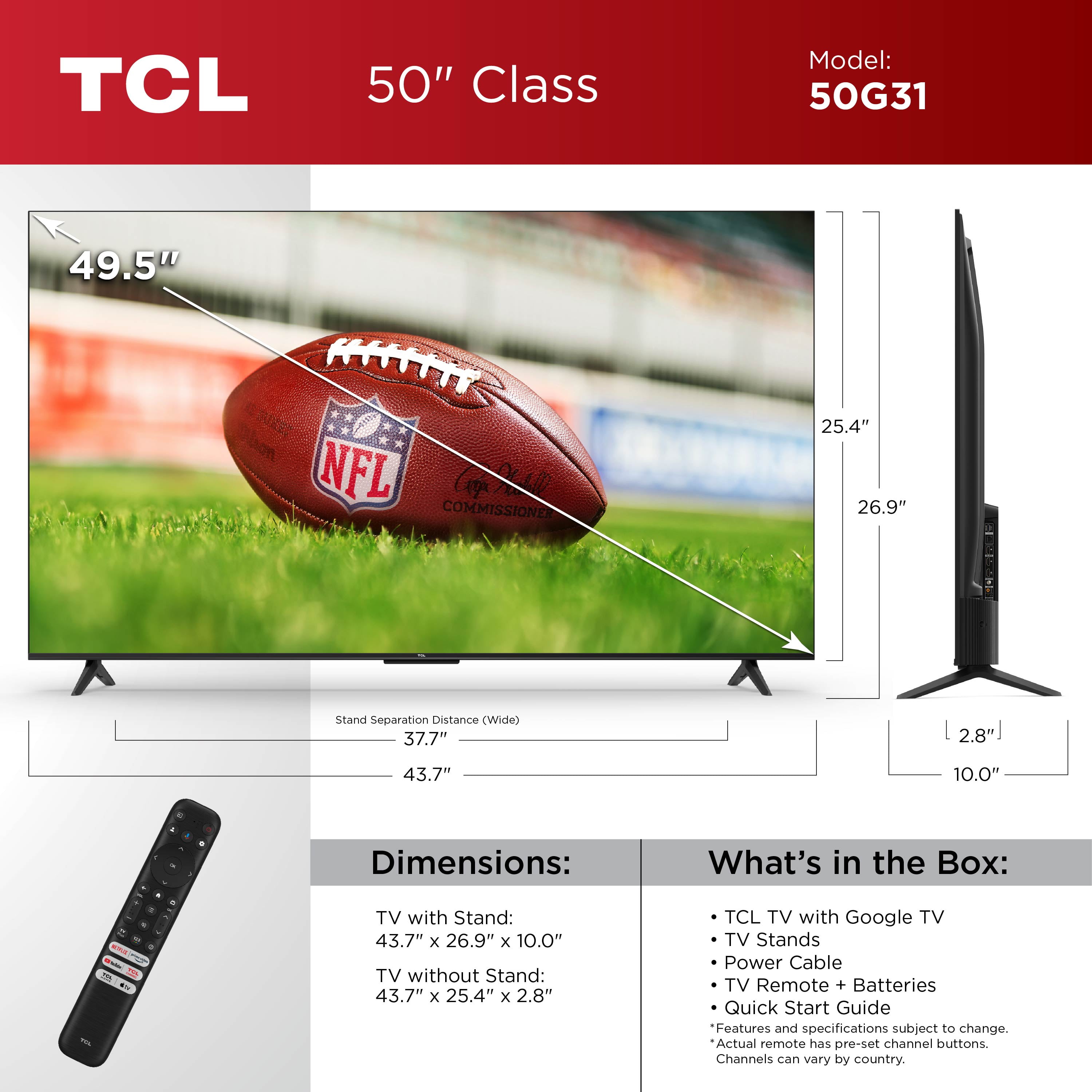 TCL 50" Class 4K UHD HDR LED Smart TV with Google TV - 50G31 - Image 8