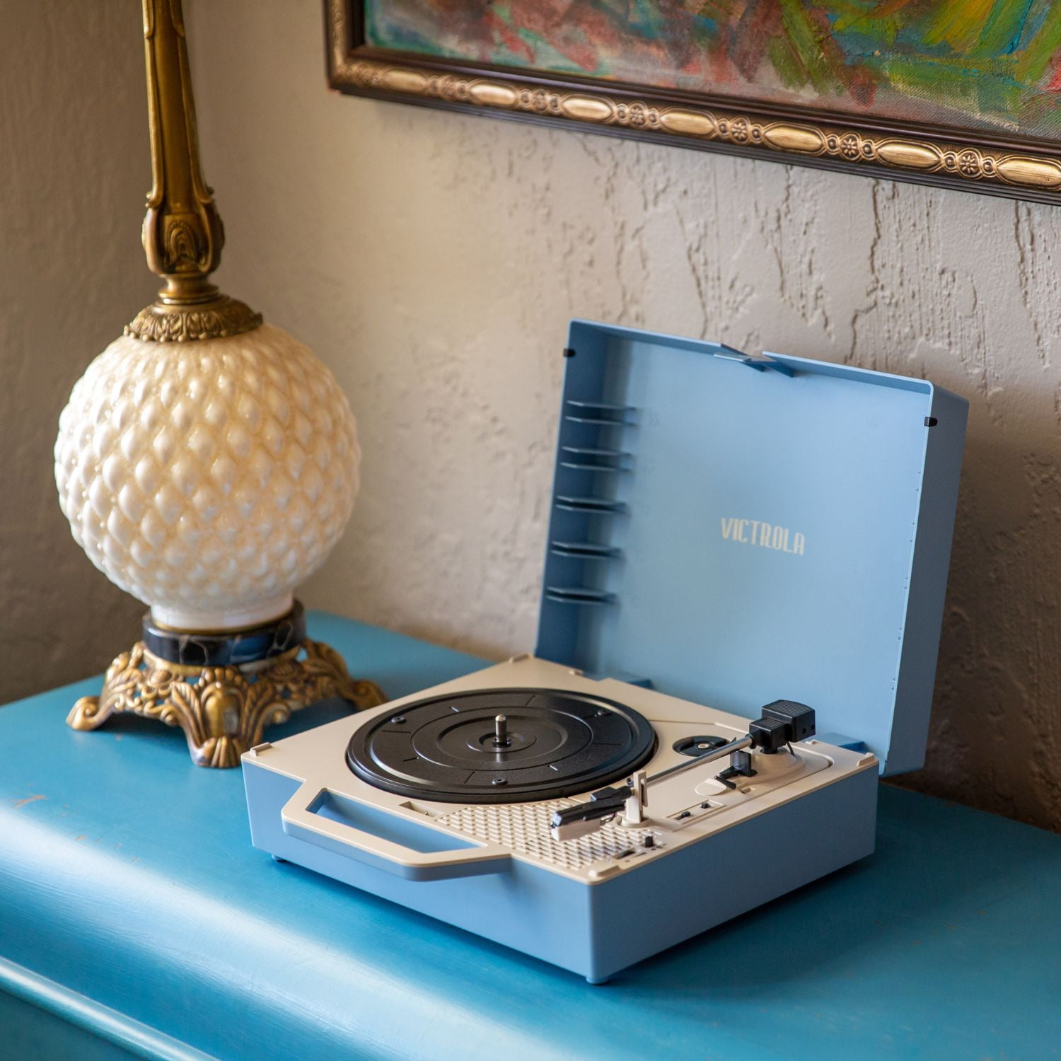 Victrola Re-Spin Sustainable Bluetooth Suitcase Record Player- Light Blue | Exclusive - Image 19