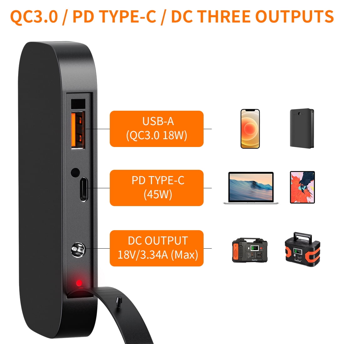 Flashfish 60W Portable Solar Panel for Power Station, 18V Foldable Solar Charger with Adjustable Kickstand & Type-C USB Output for Outdoor Charging Camping - Image 3