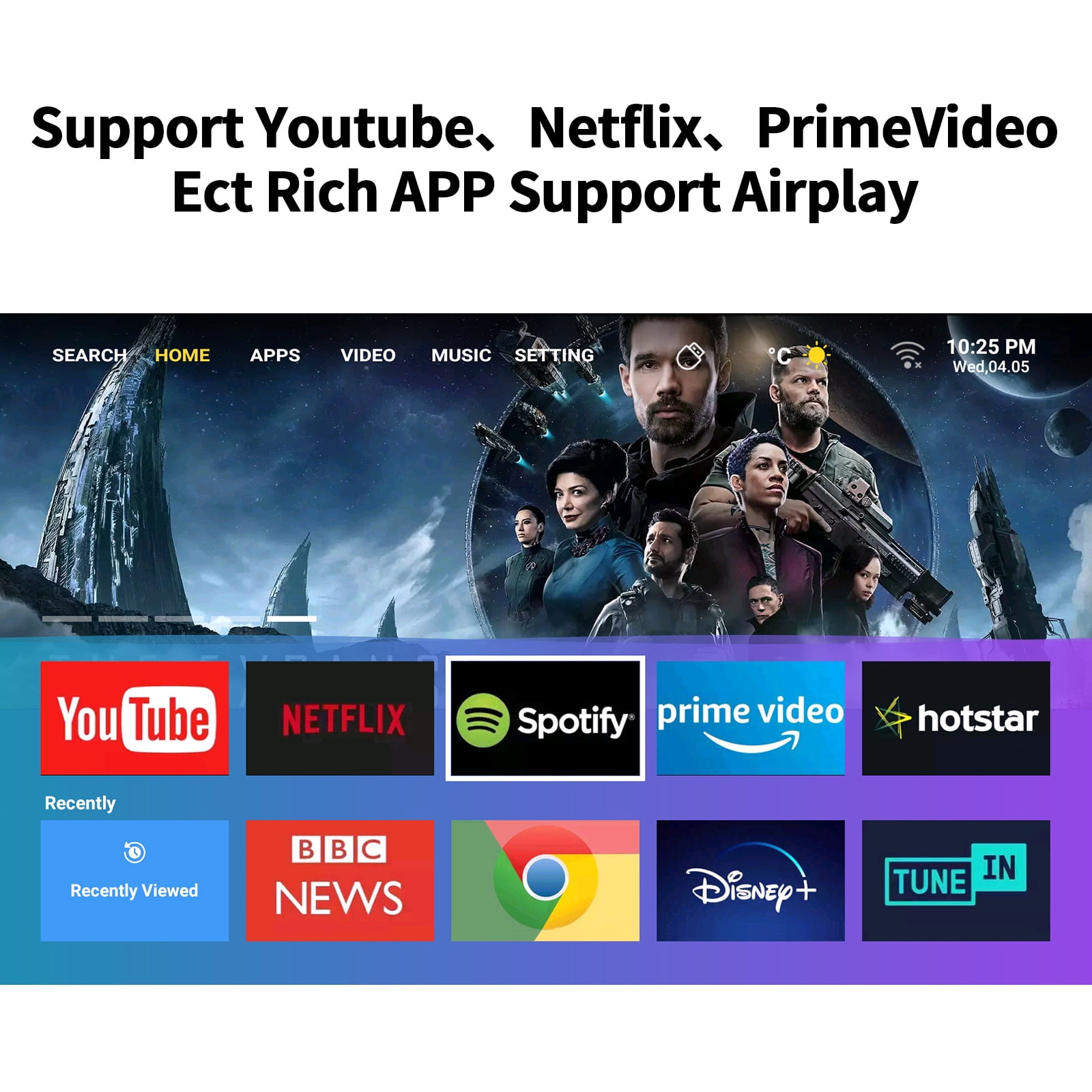 VASOUN A1 HD Mini Projector with Streaming Stick, 50000 Hrs LED Life, 240'' Display Screen for Home Theater & Outdoor Movies - Image 5