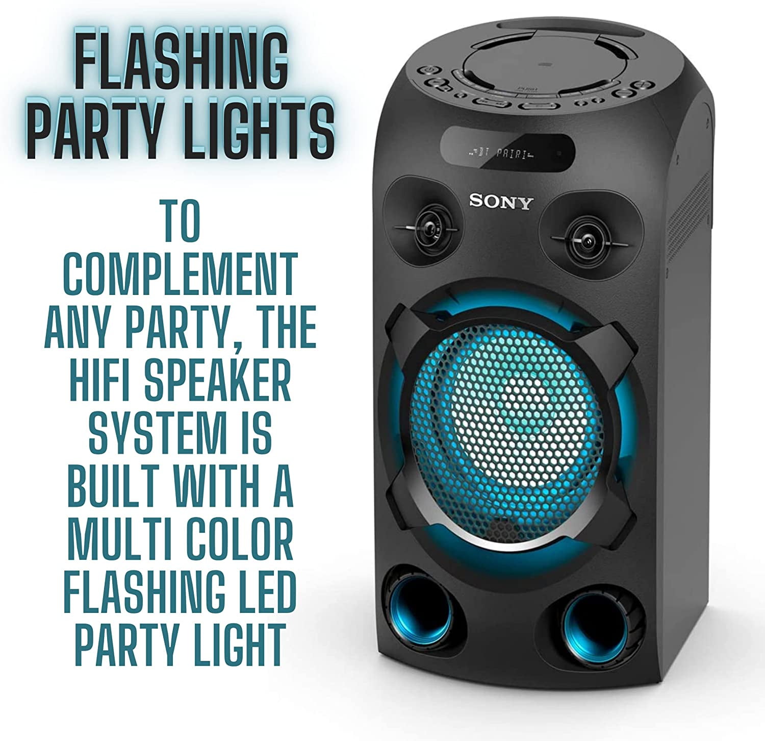 Sony MHC-V02, Compact High Power Party Speaker. One Box Music System, Black - Image 3