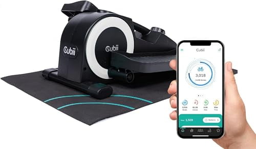 Cubii JR1+ Compact Under Desk Elliptical Bundle with Non-Slip Mat - 8 Levels of Resistance, LCD Display, Whisper Quiet w/ Bluetooth Foot Pedal Exerciser Home Workout Machine for Adults to Seniors - Image 8