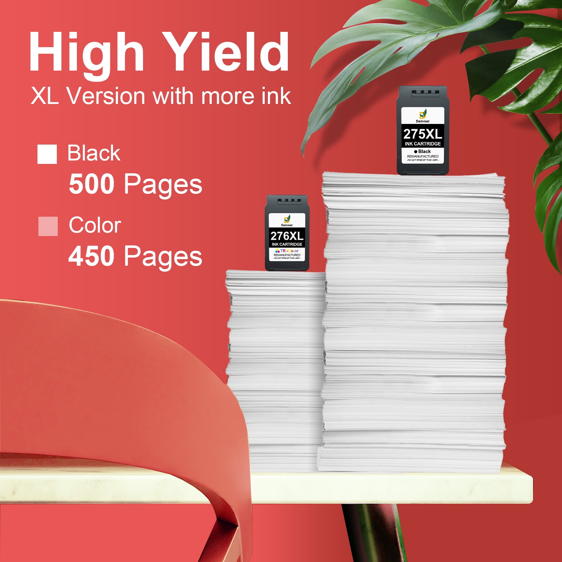 275XL 276XL Ink Cartridge Replacement for Canon PG-275 CL-276 275 276 Combo XL Compatible with Canon PIXMA TS3520 TS3522 TS3500 TR4720 TR4722 TR4700 Printer(2 Black, 1 Color) - Image 3