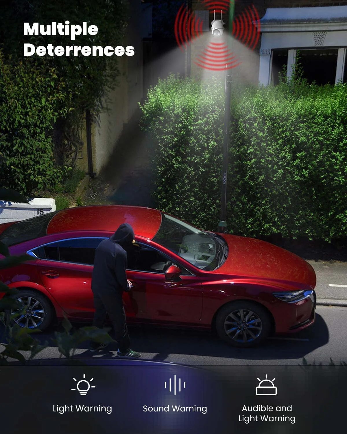 360° View PTZ Solar Security Cameras Wireless WiFi Outdoor, Spotlight 2K/3MP, Color Night Vision, PIR Motion Detection, Solar Outdoor Home Surveillance Camera, Work with Alexa - Image 5