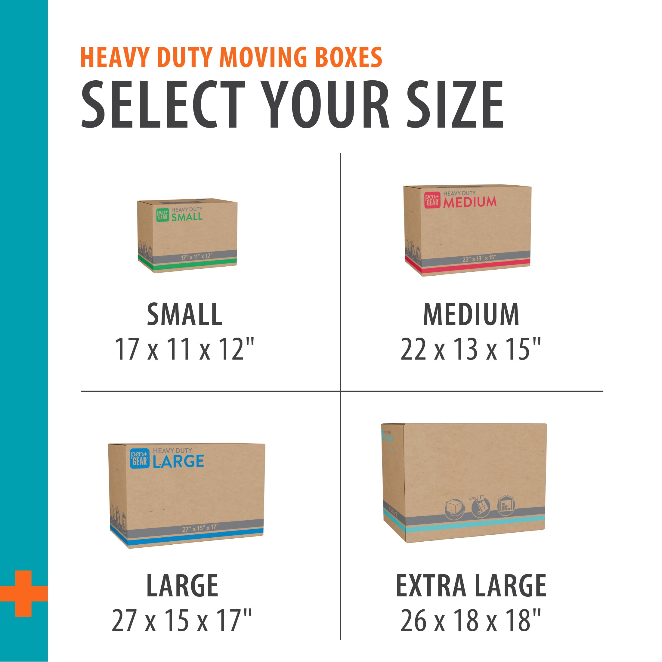 Pen+Gear Large Heavy Duty Recycled Moving Boxes, 27in.L x 15in.W x 17in.H, Kraft, 15 Count - Image 6