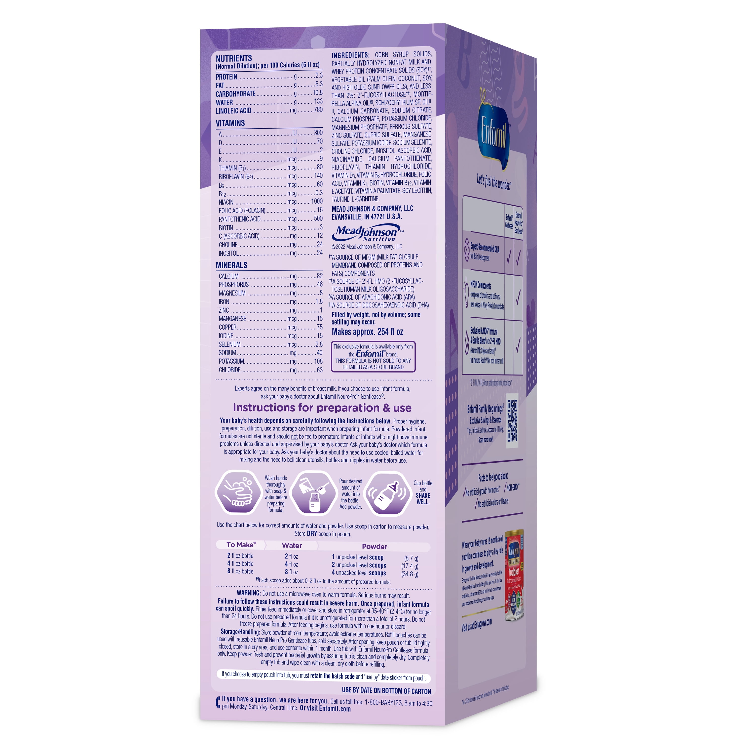 Enfamil NeuroPro Gentlease Baby Formula for Easing Fussiness, Gas, Spit-up in 24 Hrs, 30.4 Oz, 4 Boxes - Image 3