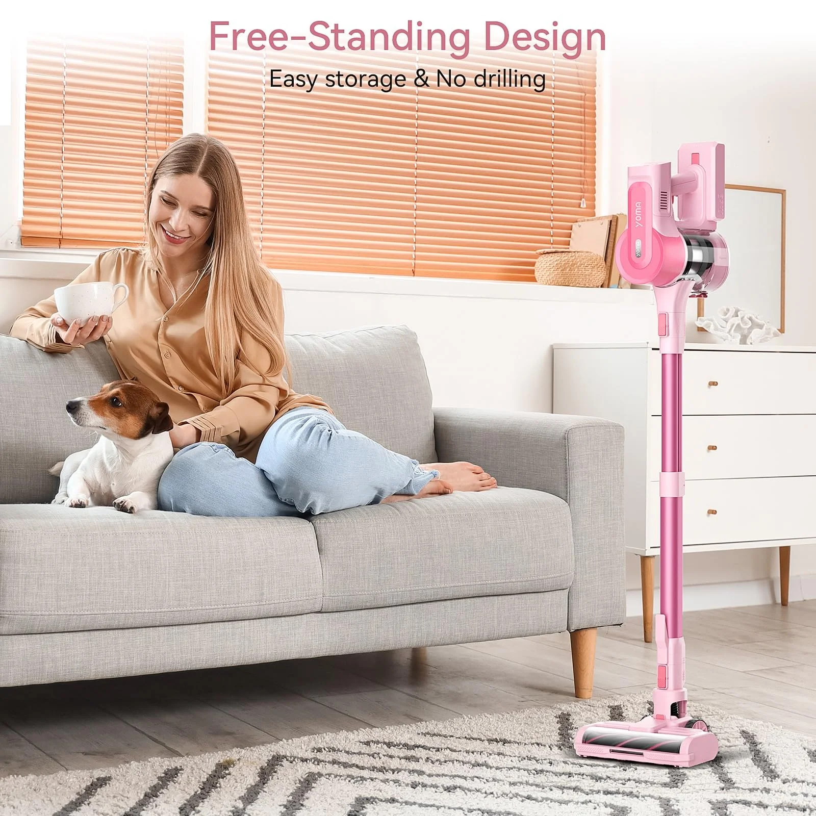 YOMATECH Cordless Vacuum Cleaner, 30Kpa/365W Powerful Stick Vacuum, 6 in 1 Lightweight Vacuum Cleaners for Home Hardfloor Carpet Pet Hair - Image 6