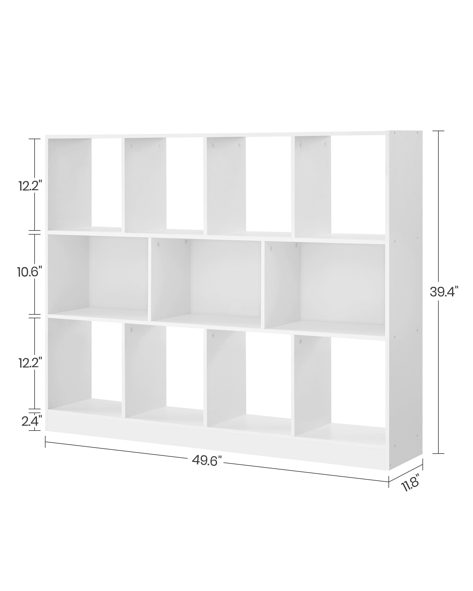 11-Cube Storage Organizer Bookcase Book Shelf Storage Cabinet for Study Bedroom Living Room White - Image 7