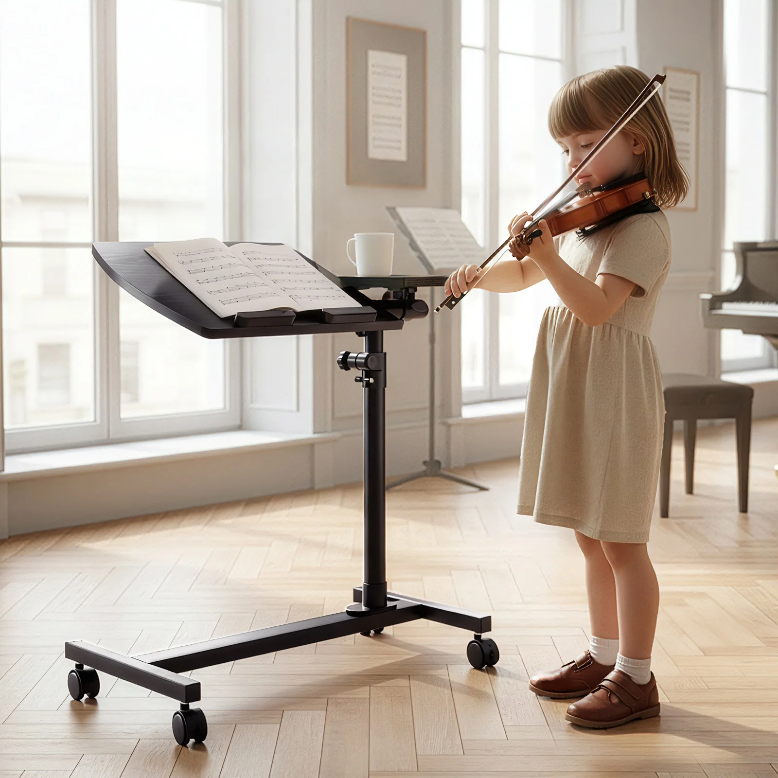 Ktaxon Laptop Desk Angle Height Adjustable Rolling Notebook Sofa Bed Tray Table Stand - Image 3