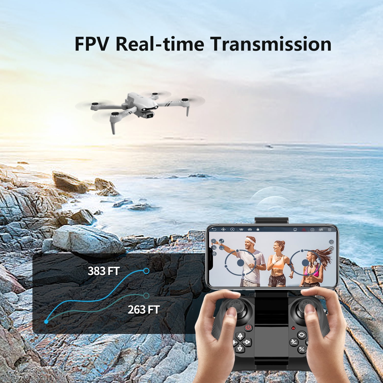 4DRC F10-1080P Wifi FPV Drone with 1080P HD Camera, Headless Mode/3D Flips, RC Quadcopter for Beginners Silver white - Image 7