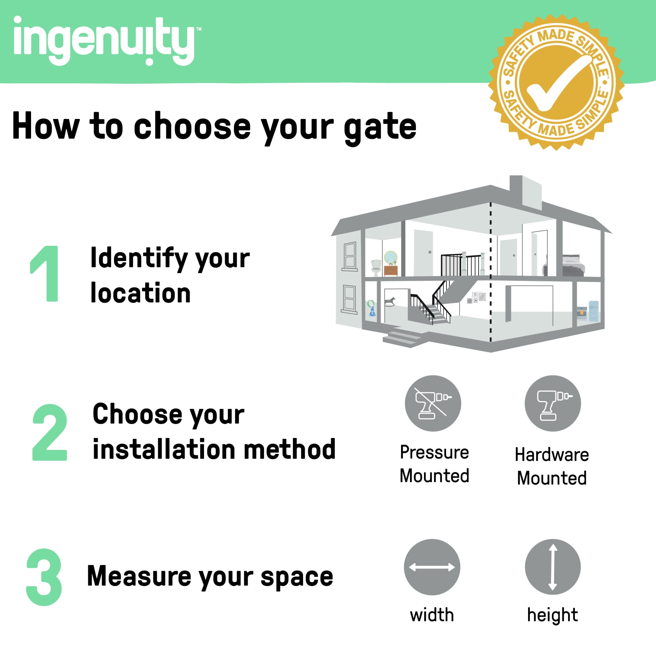 Ingenuity The Doorway 37W Series Pet and Baby Gate with Quad-Cam Lock, Openings from 30-37 inches Wide, Ages 6-24 Months, - White - Image 6