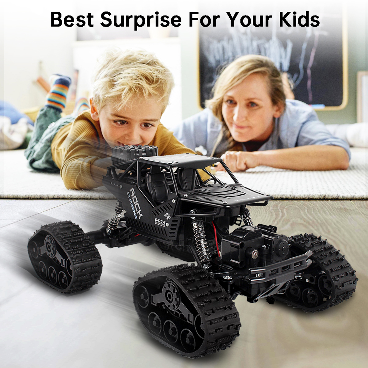 4WD Top Speed 18 Km/h Electric Toy Off Road ,1:16 Scale Remote Control Car,2.4GHz RC Monster Vehicle Truck Crawler with One Upgraded Rechargeable Battery for Kids and Adult, High Speed All Terrain Car - Image 7
