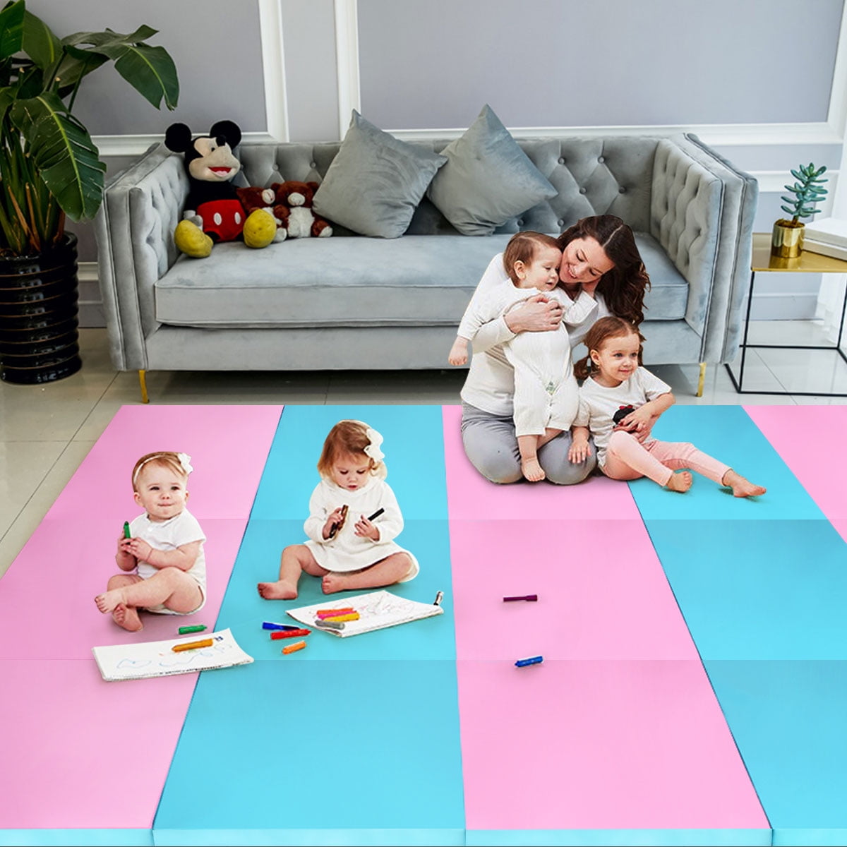 Costway 4' x 10' x 2'' Folding Gymnastics Tumbling Gym Mat Stretching Yoga - Image 3