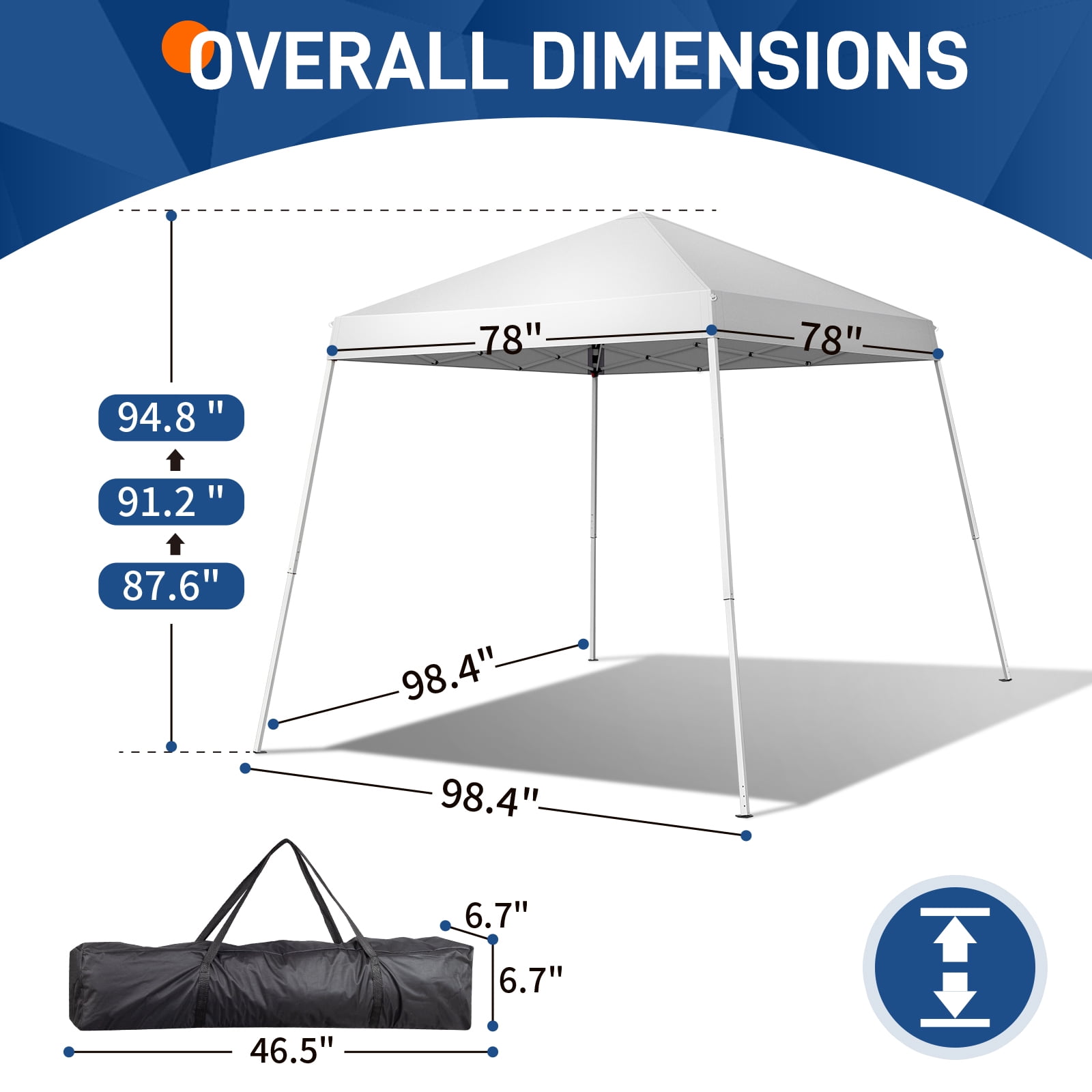 UBesGoo Canopy 6'x6' Pop Up Tent Outdoor Patio Folding Shade Shelter - Image 5
