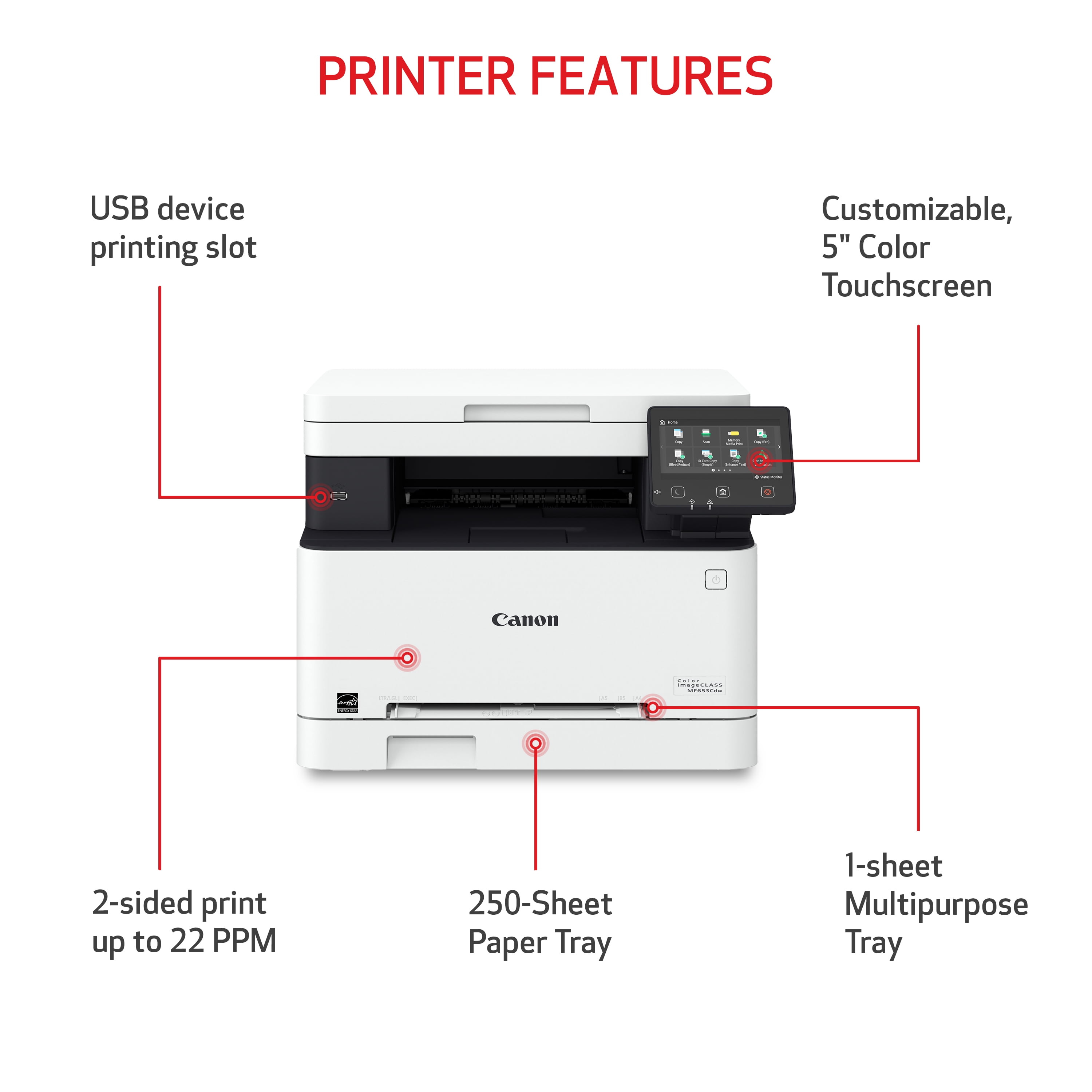 Canon Color imageCLASS MF653Cdw - Multifunction, Wireless Laser Printer with 3 Year Limited Warranty - Image 6