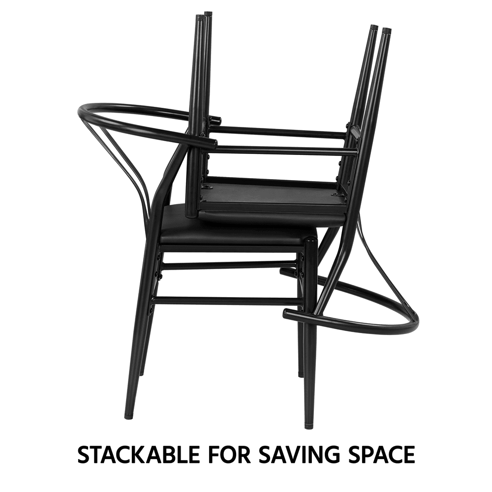 Alden Design Dining Chair, Set of 2, Black - Image 3