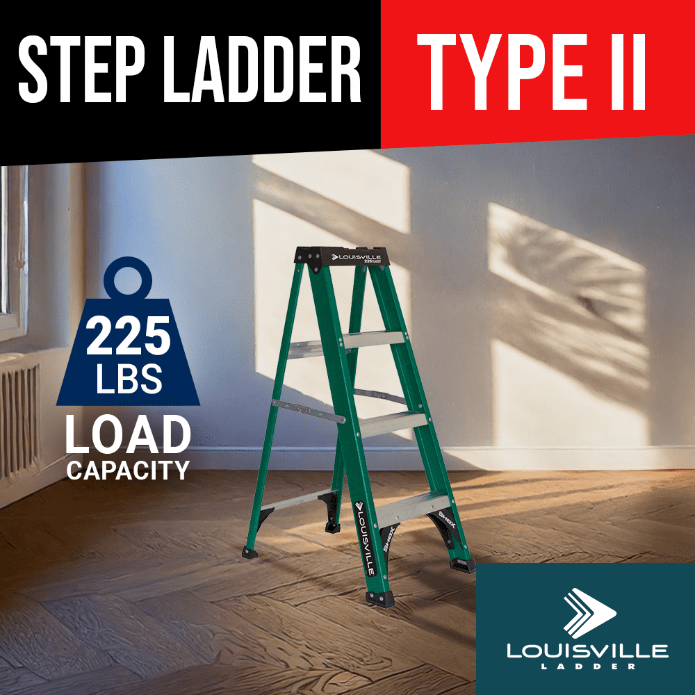 Louisville Ladder 4-Foot Fiberglass Step Ladder, 225-Pound Load Capacity, Type II, FS4004 - Image 10