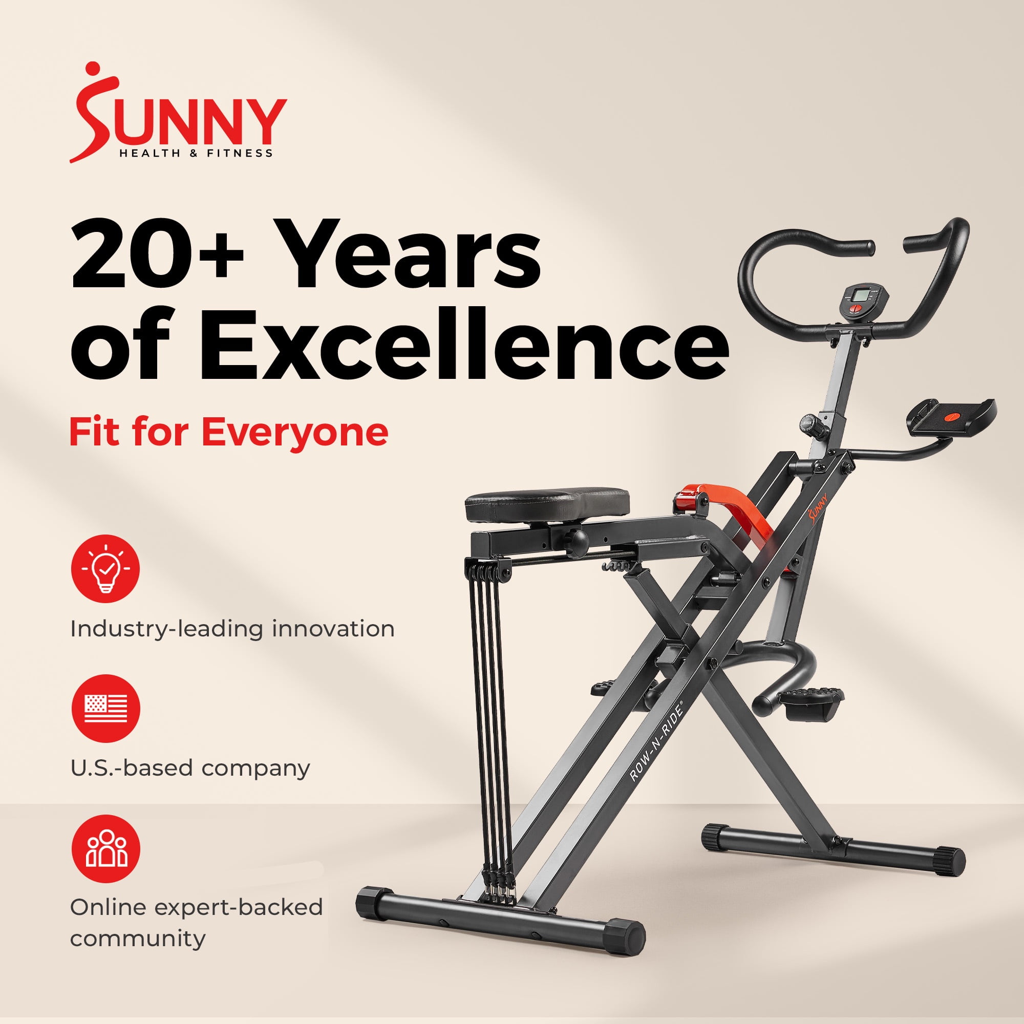 Sunny Health & Fitness SMART Row-N-Ride® Plus Assisted Squat Machine - Image 4