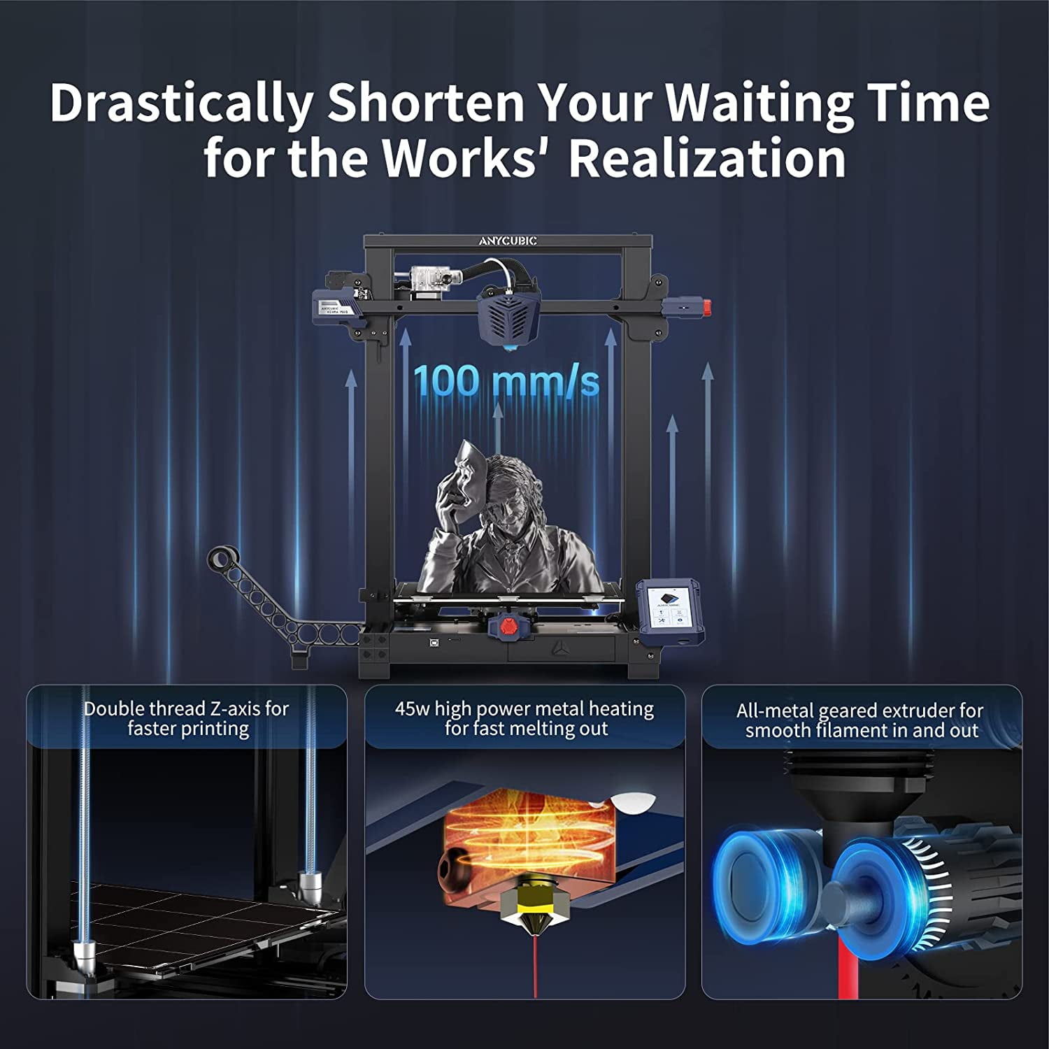 Anycubic 3D Printer Kobra Plus Auto Leveling, Large 3D Printer with Smart Precise 25-Point Leveling, Large Build Volume 13.8x11.8x11.8inch - Image 4