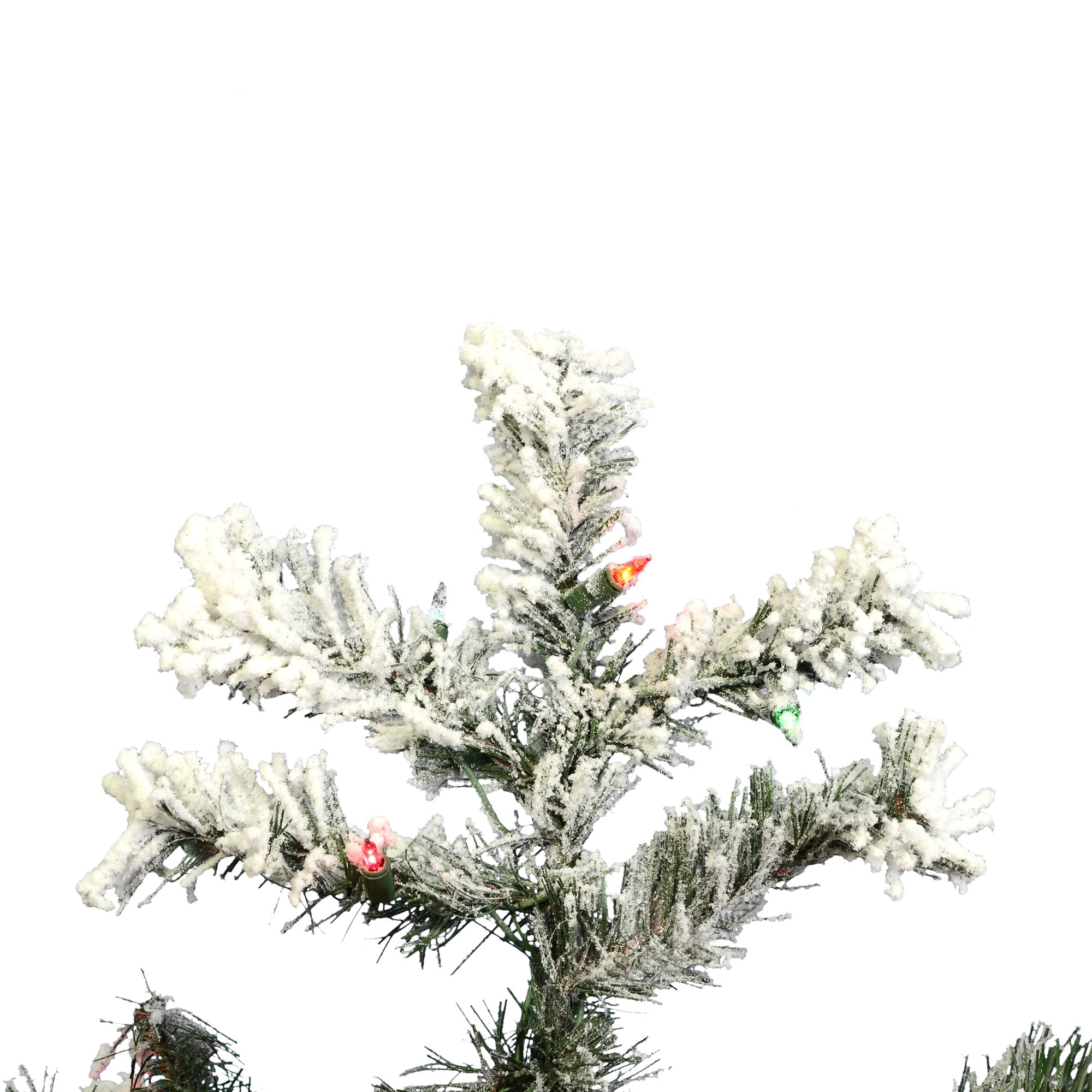 Vickerman 6.5' Flocked Alaskan Pine Christmas Tree, Multi-Colored Lights - Image 5