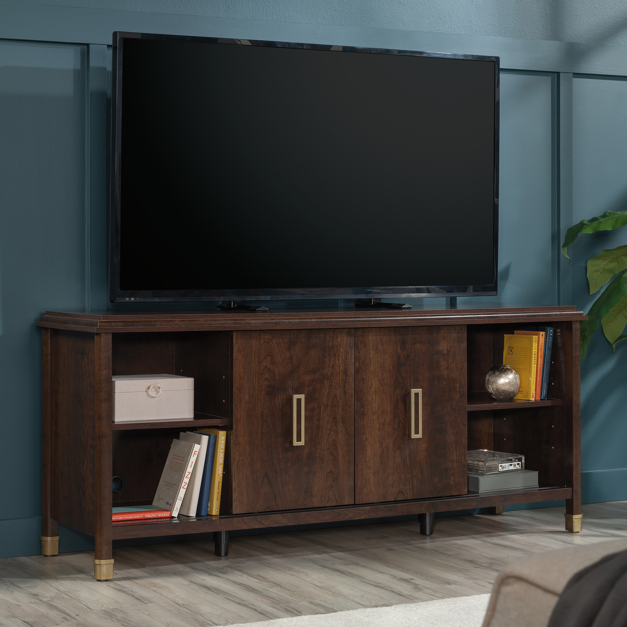 1934 Collection, by Sauder TV Stand for TV's up to 65", Deco Cherry Finish - Image 15